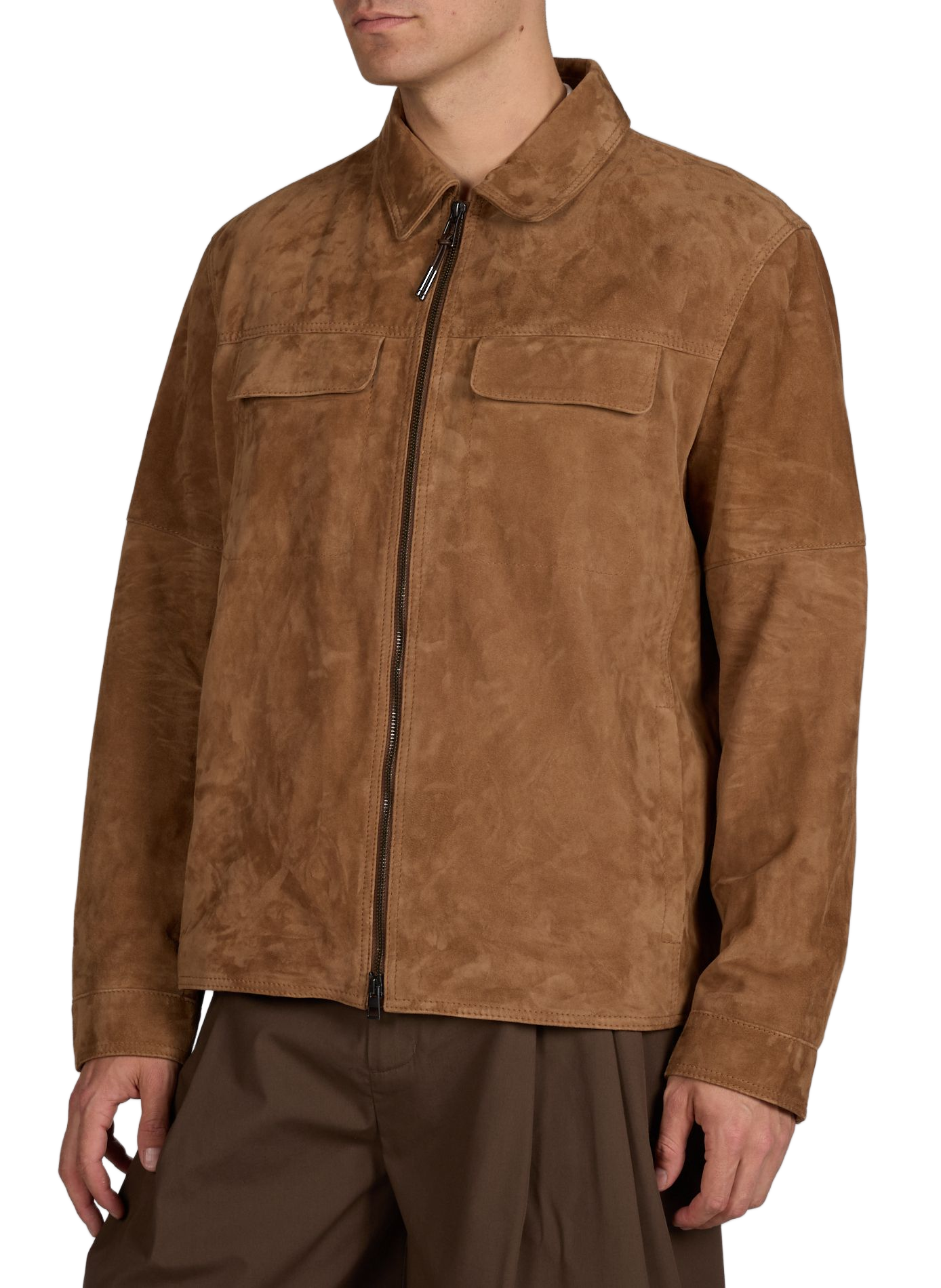 Regular fit leather jacket WINDSOR Brown