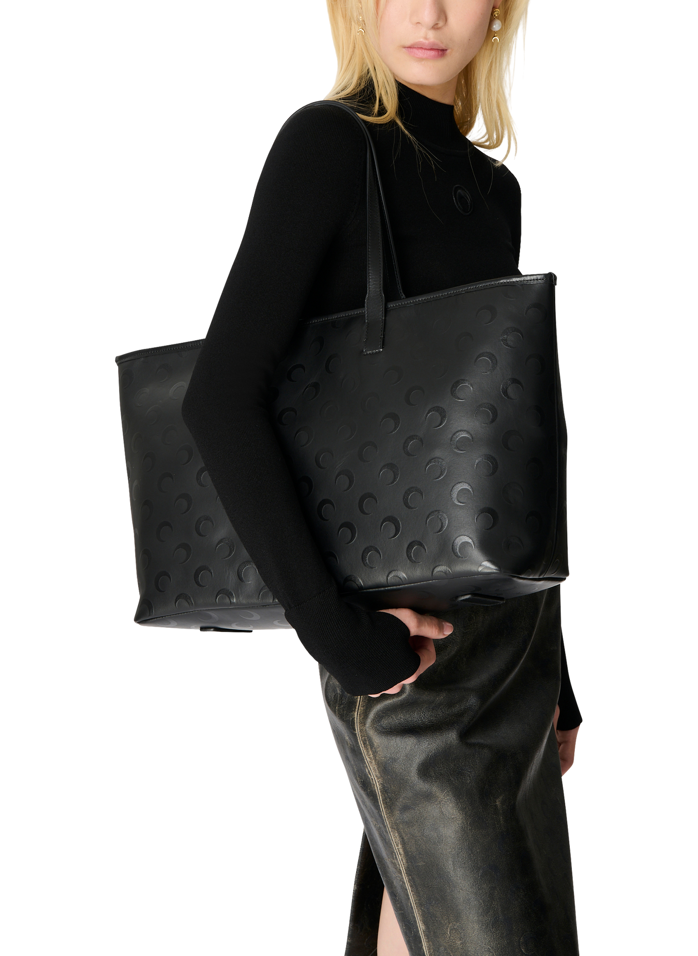 Moon cabas toile MARINE SERRE Noir