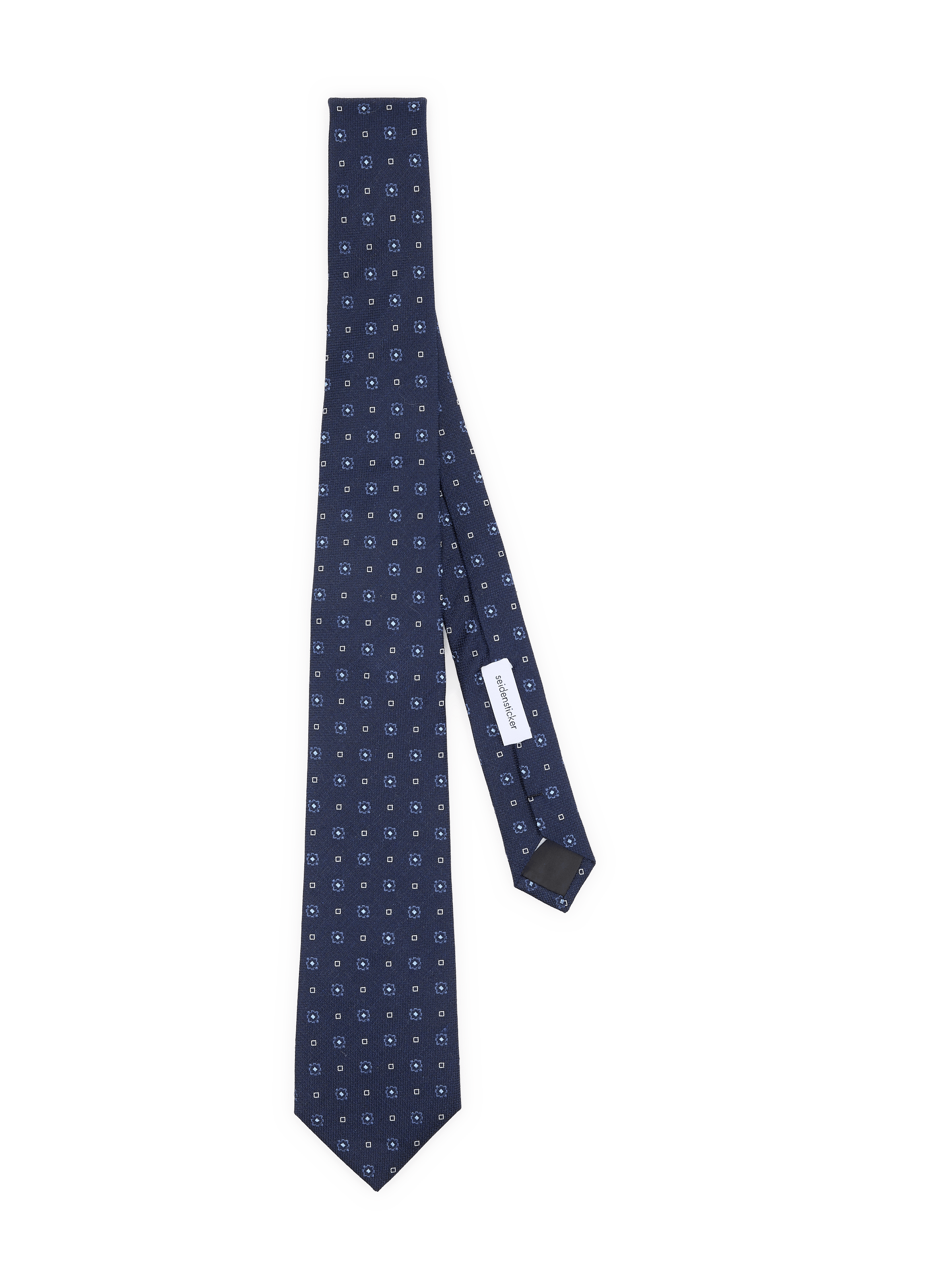 Tie with embroidered pattern in blended cotton SEIDENSTICKER Blue