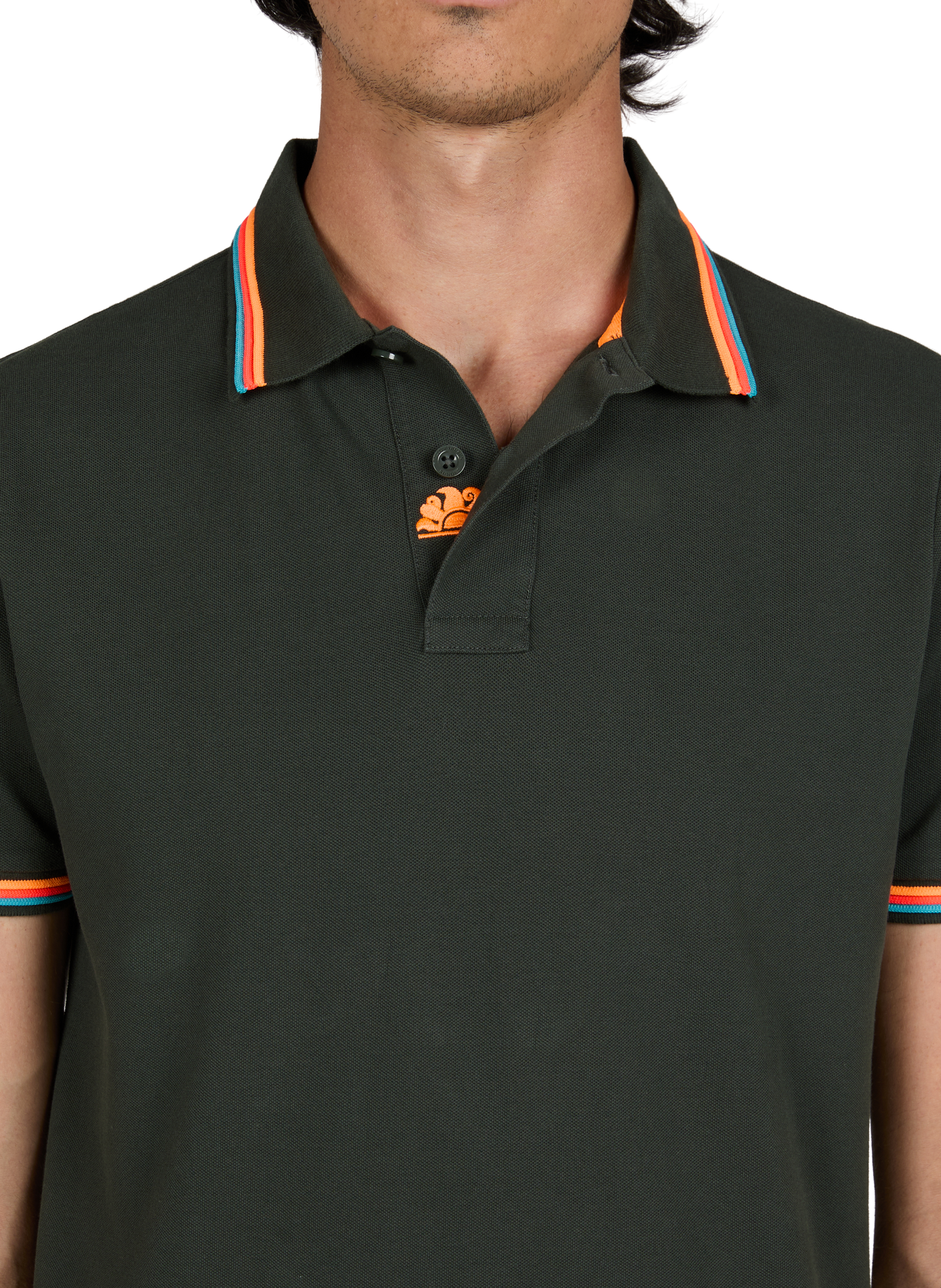 Cotton-blend polo shirt SUNDEK Green
