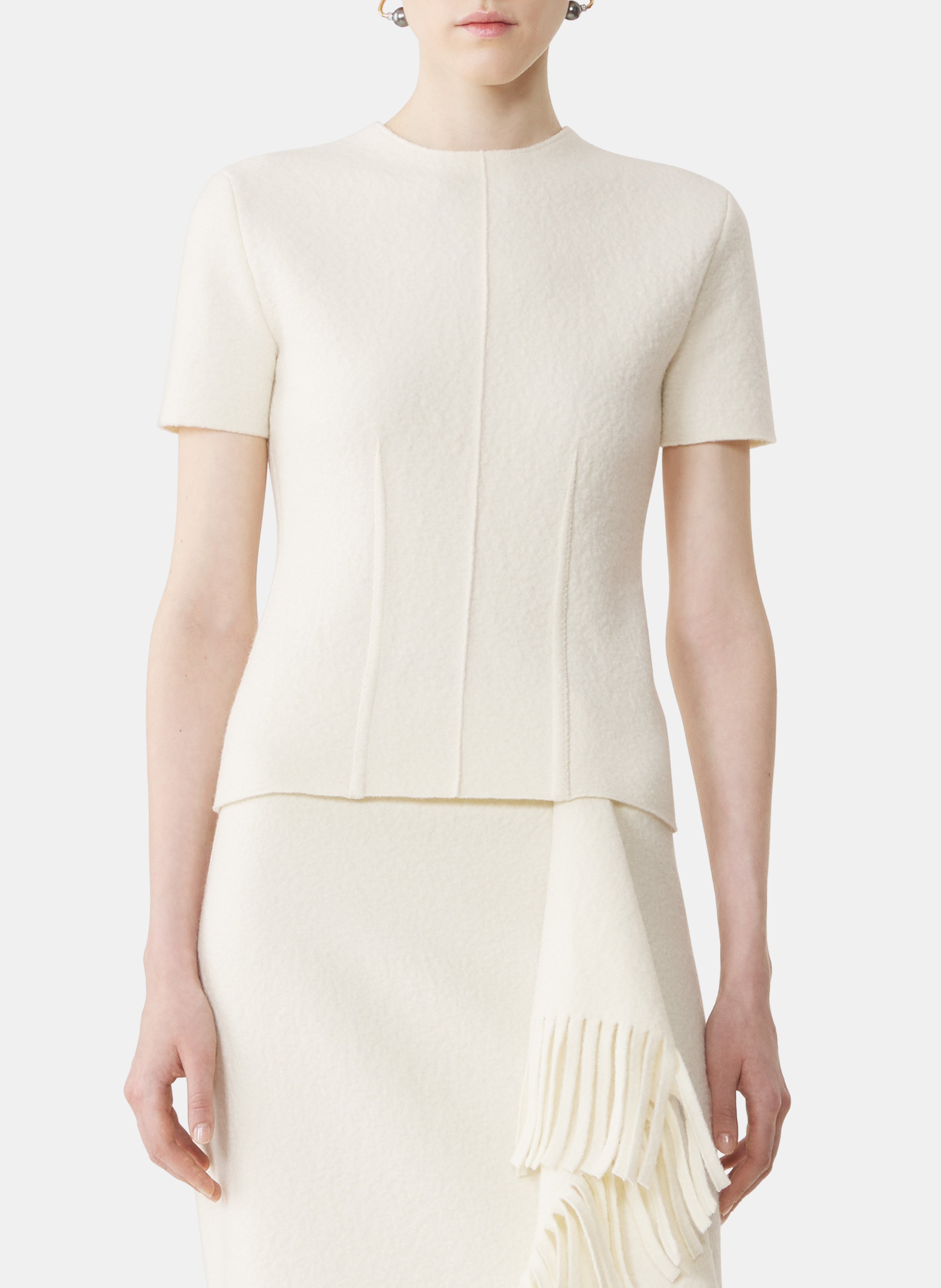T-shirt en maille de coton LANVIN Blanc
