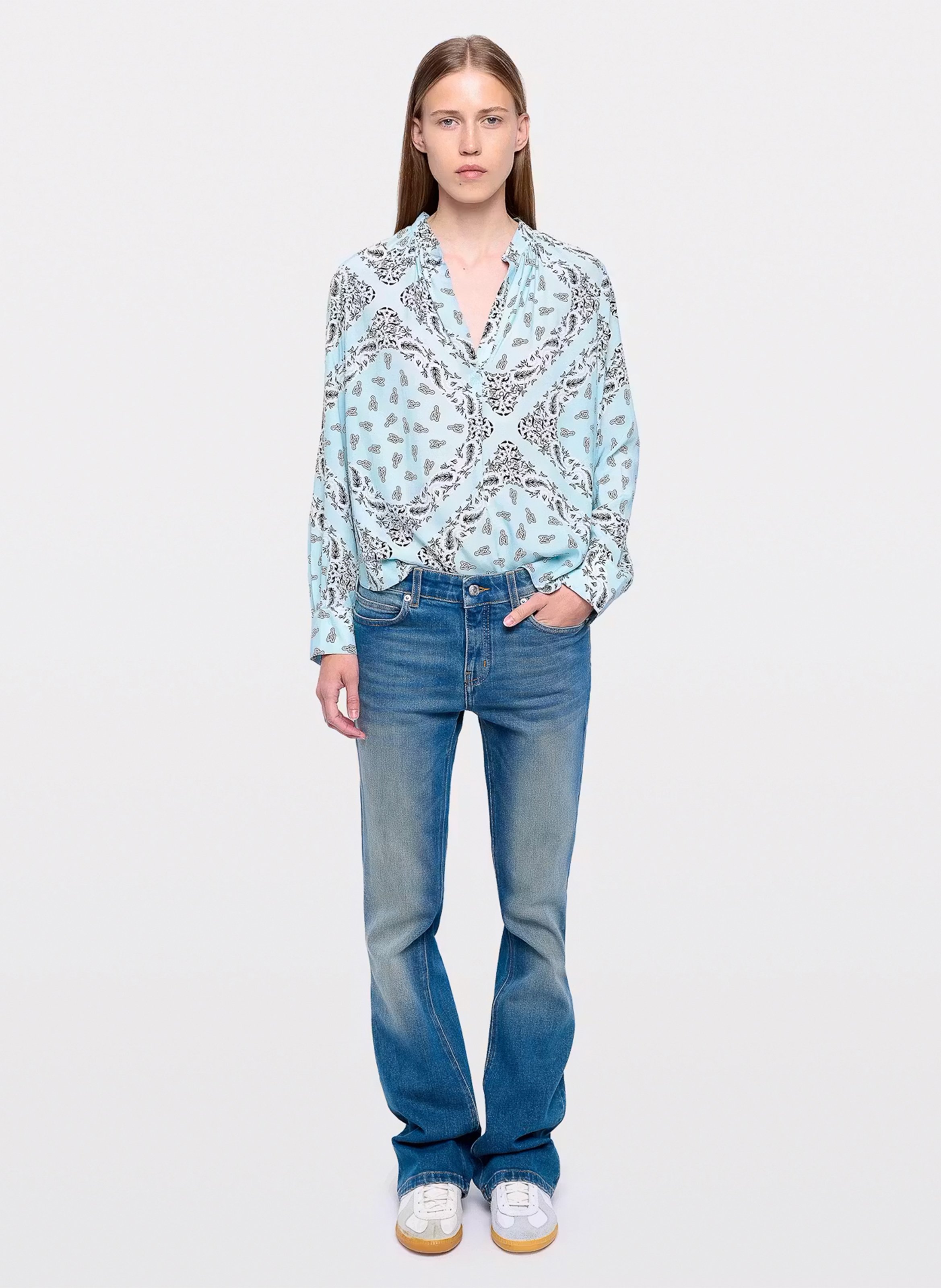 Chemise droite col v imprimé tink ZADIG&VOLTAIRE Bleu