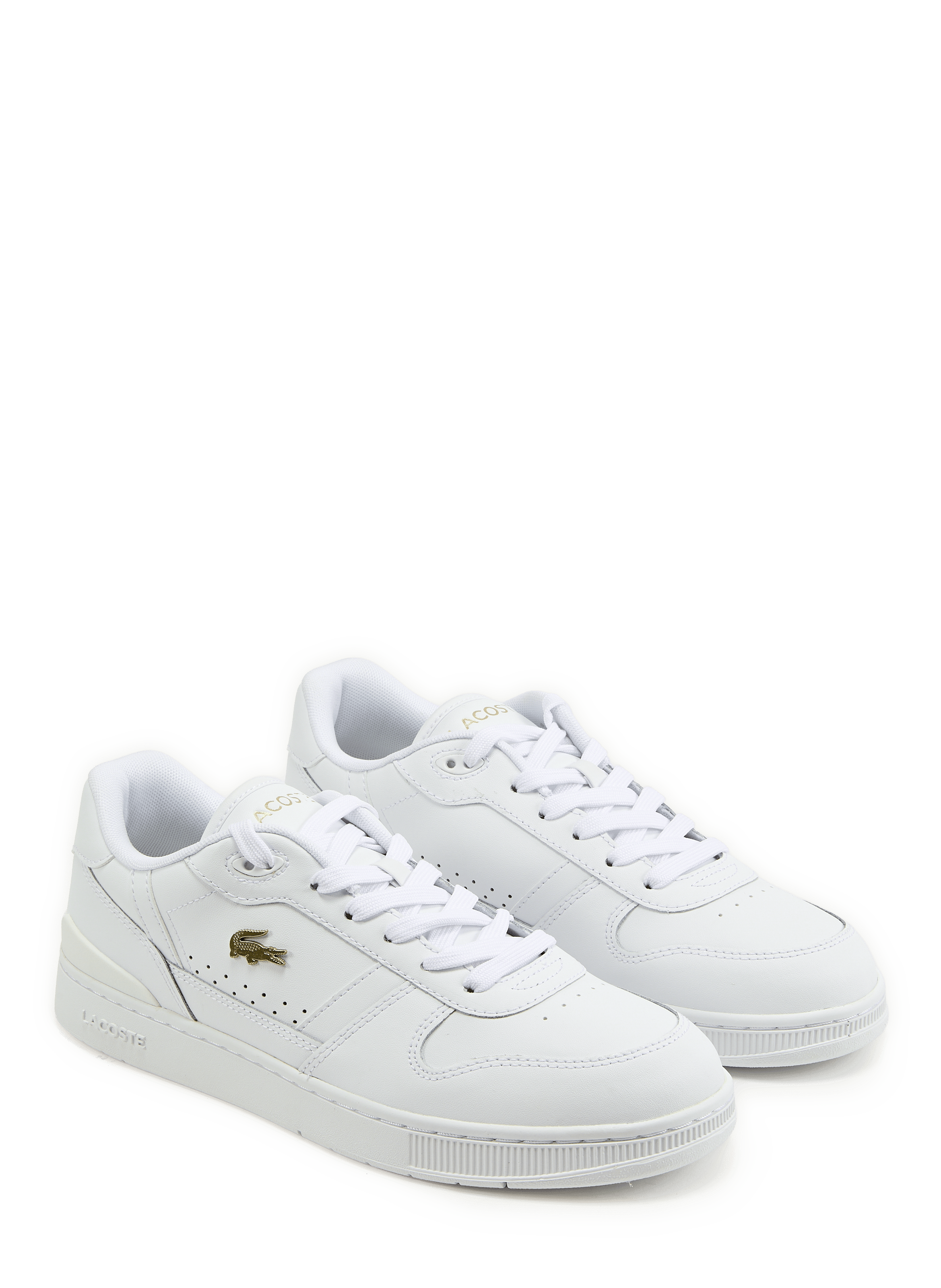 Mixed leather sneakers LACOSTE White