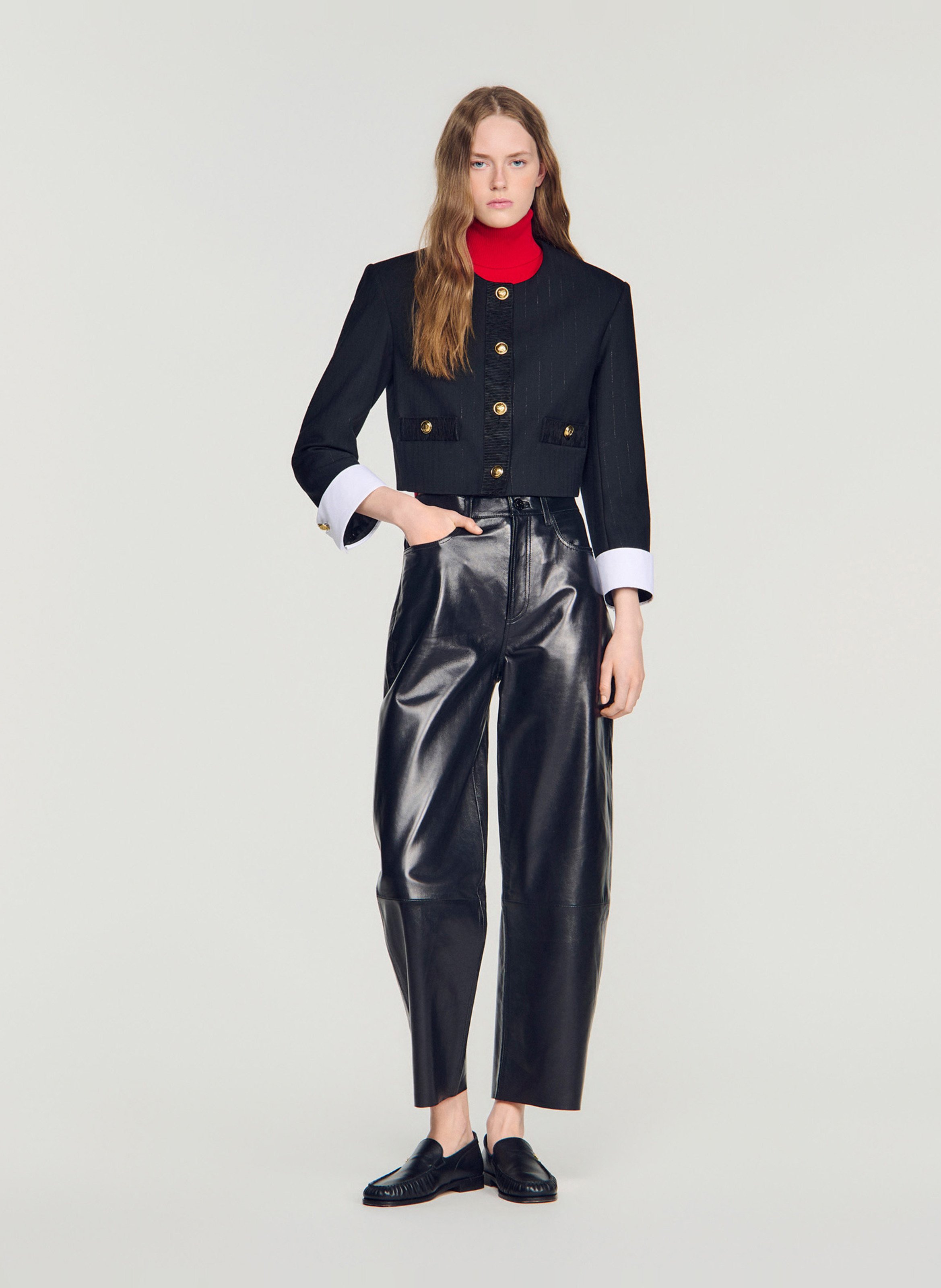 Veste courte droite SANDRO Noir