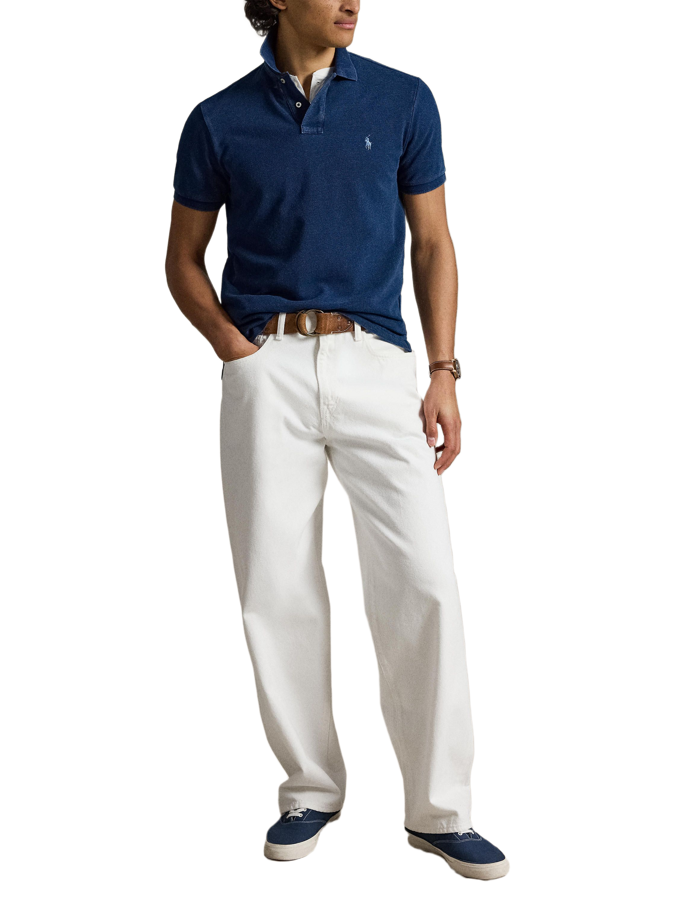 Polo slim en coton POLO RALPH LAUREN Bleu