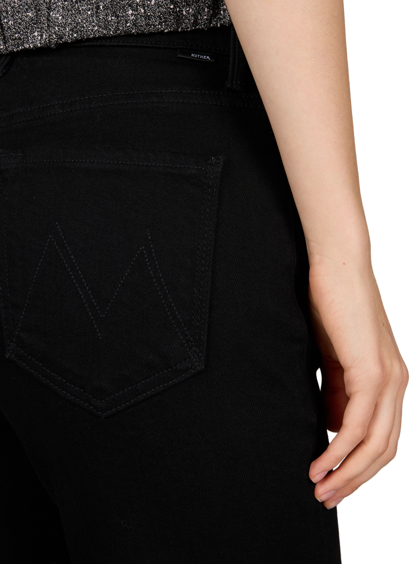 Straight Leg The Kick It jeans in a cotton blend MOTHER Black