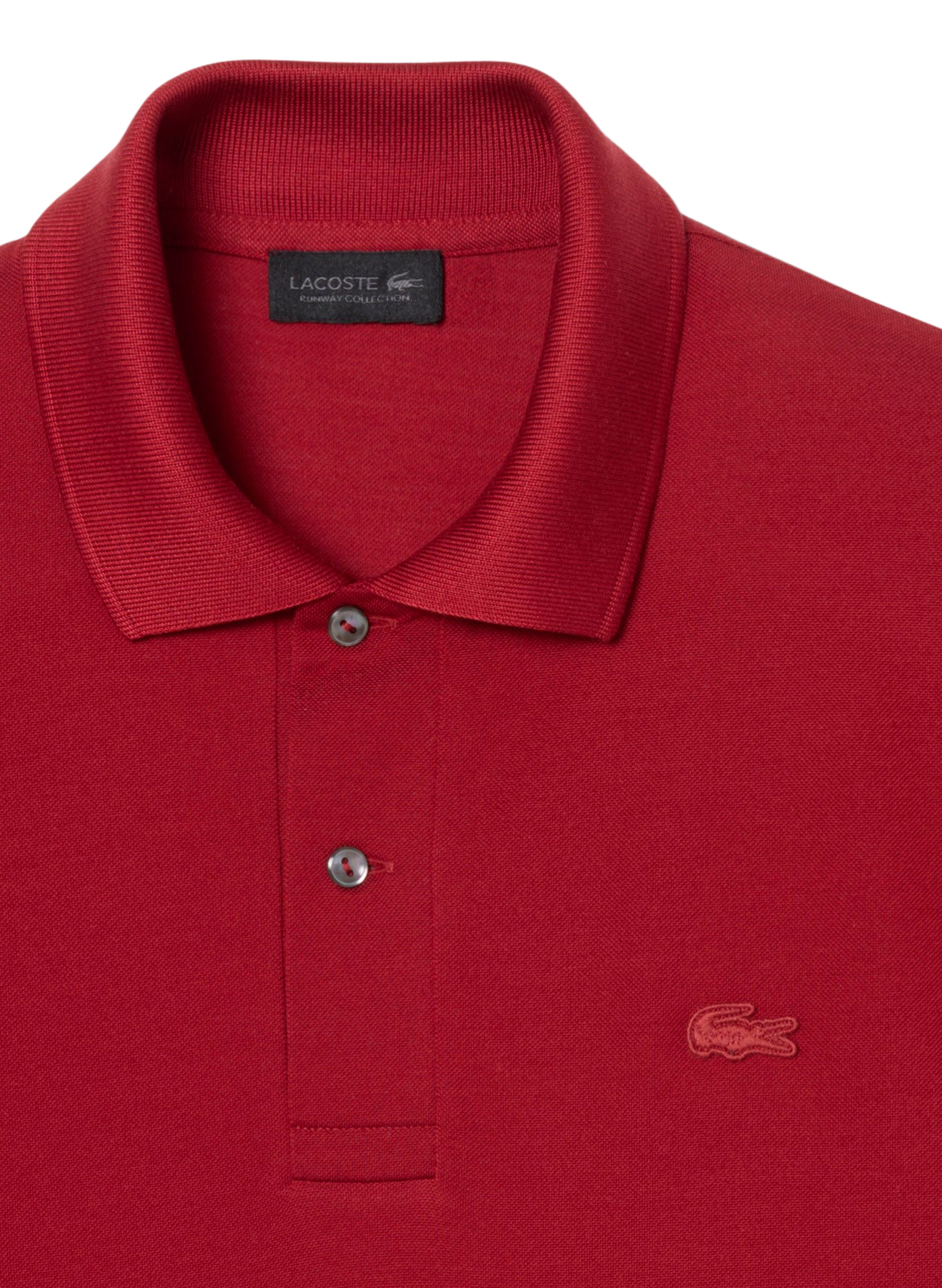 Polo manches courtes à logo en soie LACOSTE Rouge