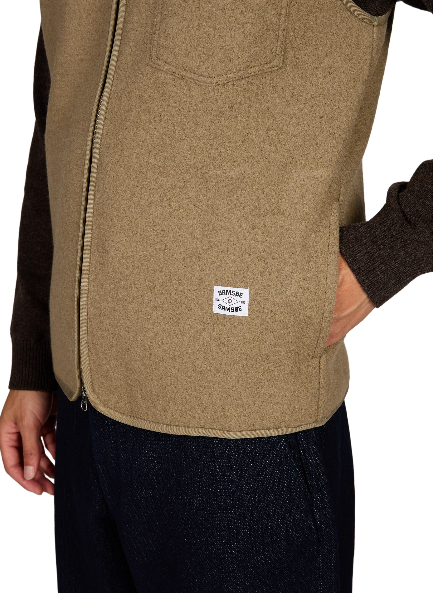 Gilet sans manches en laine SAMSOE SAMSOE Marron