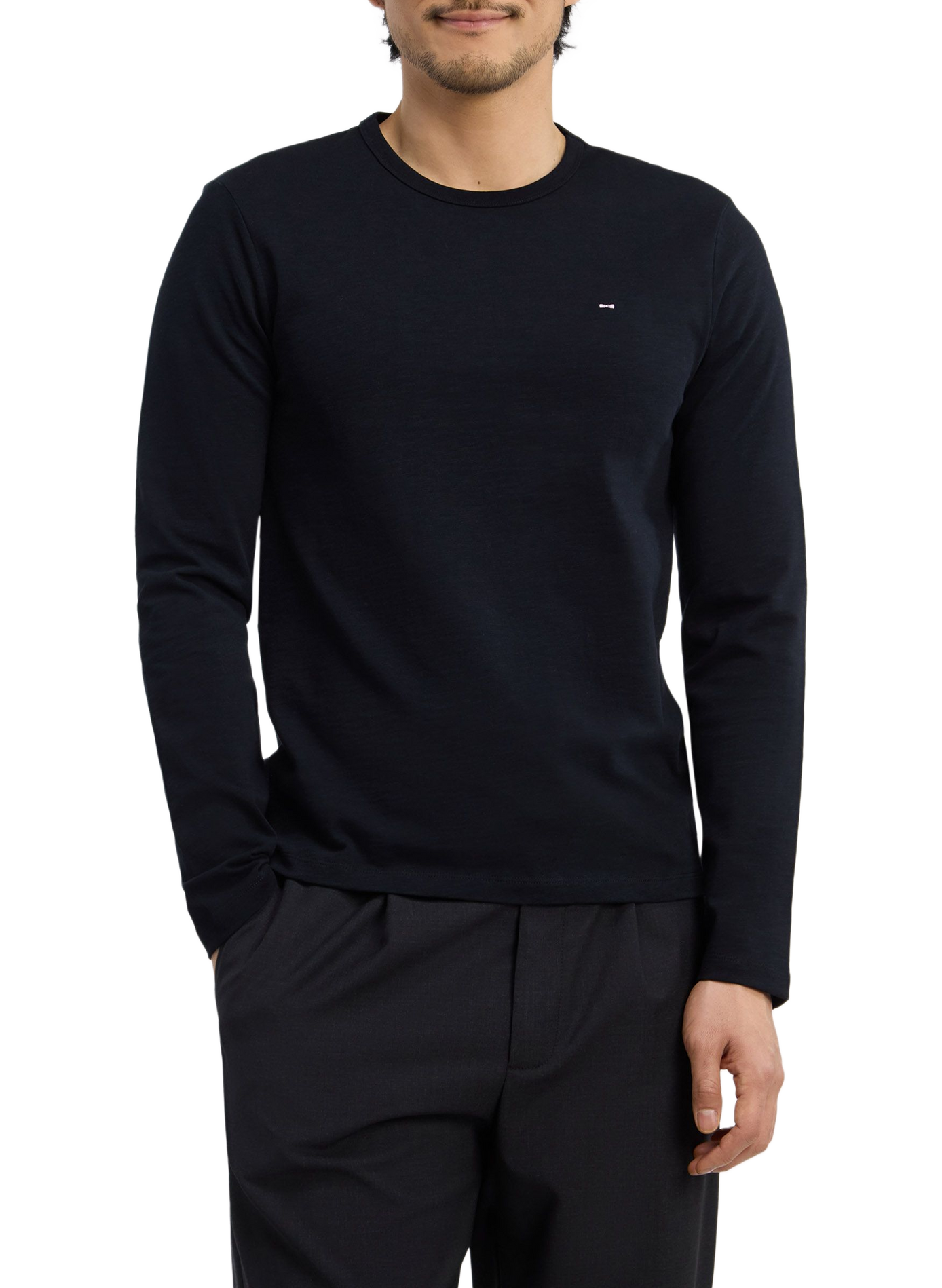Tee-shirt col rond en coton EDEN PARK Zwart