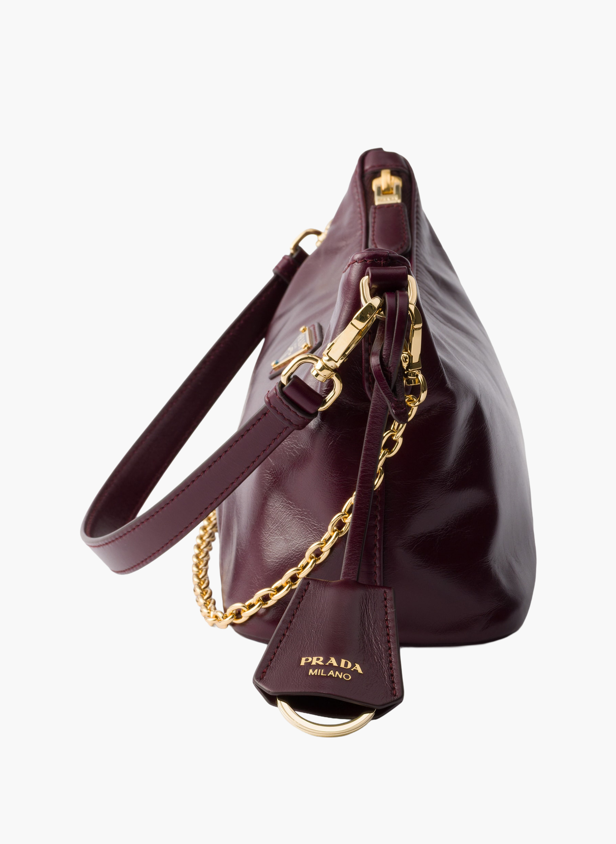 Mini sac en cuir PRADA Rouge