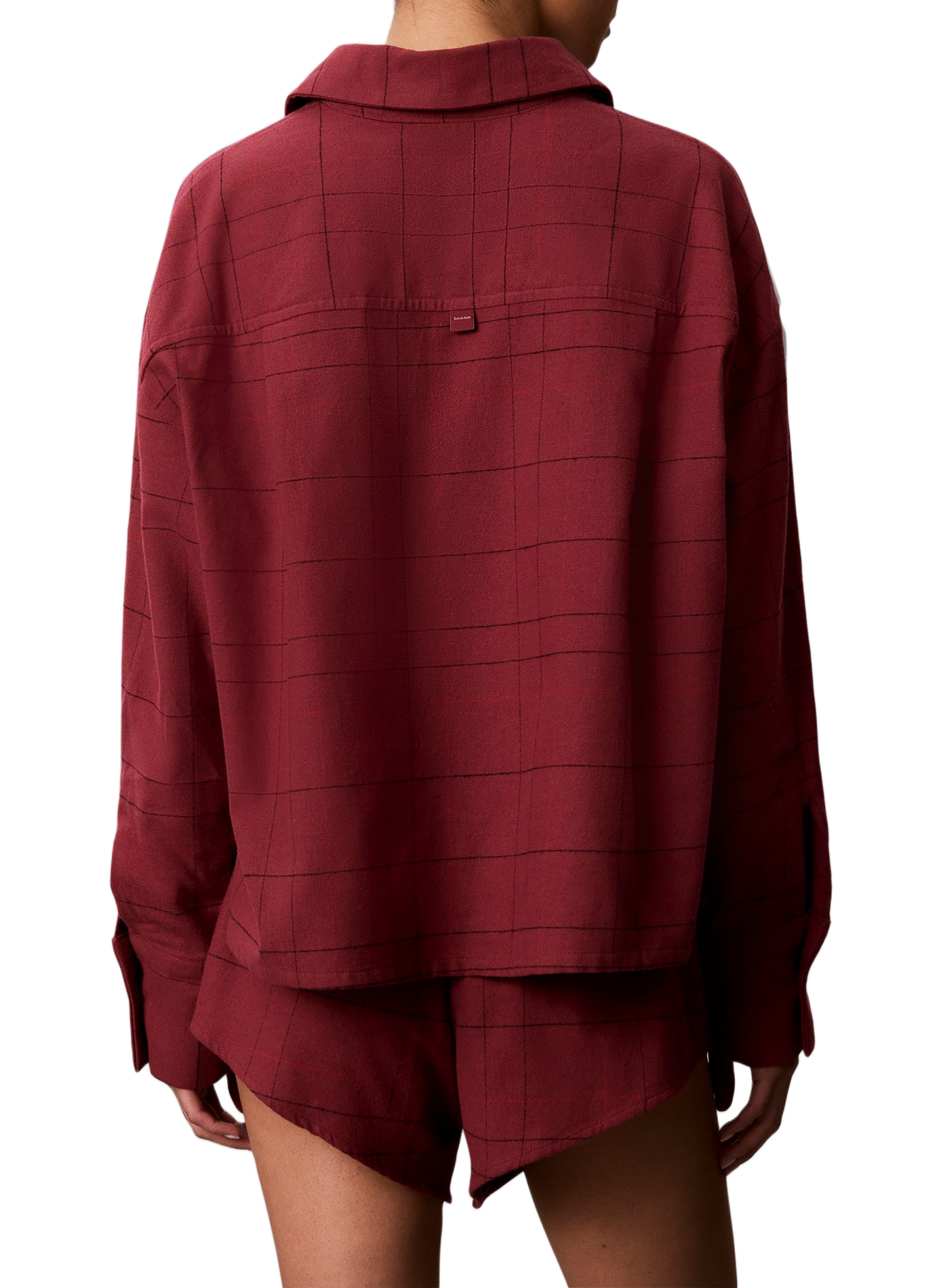 Pyjamaoberteil aus Baumwollmischgewebe mit Karomuster | Rot CALVIN KLEIN Damen