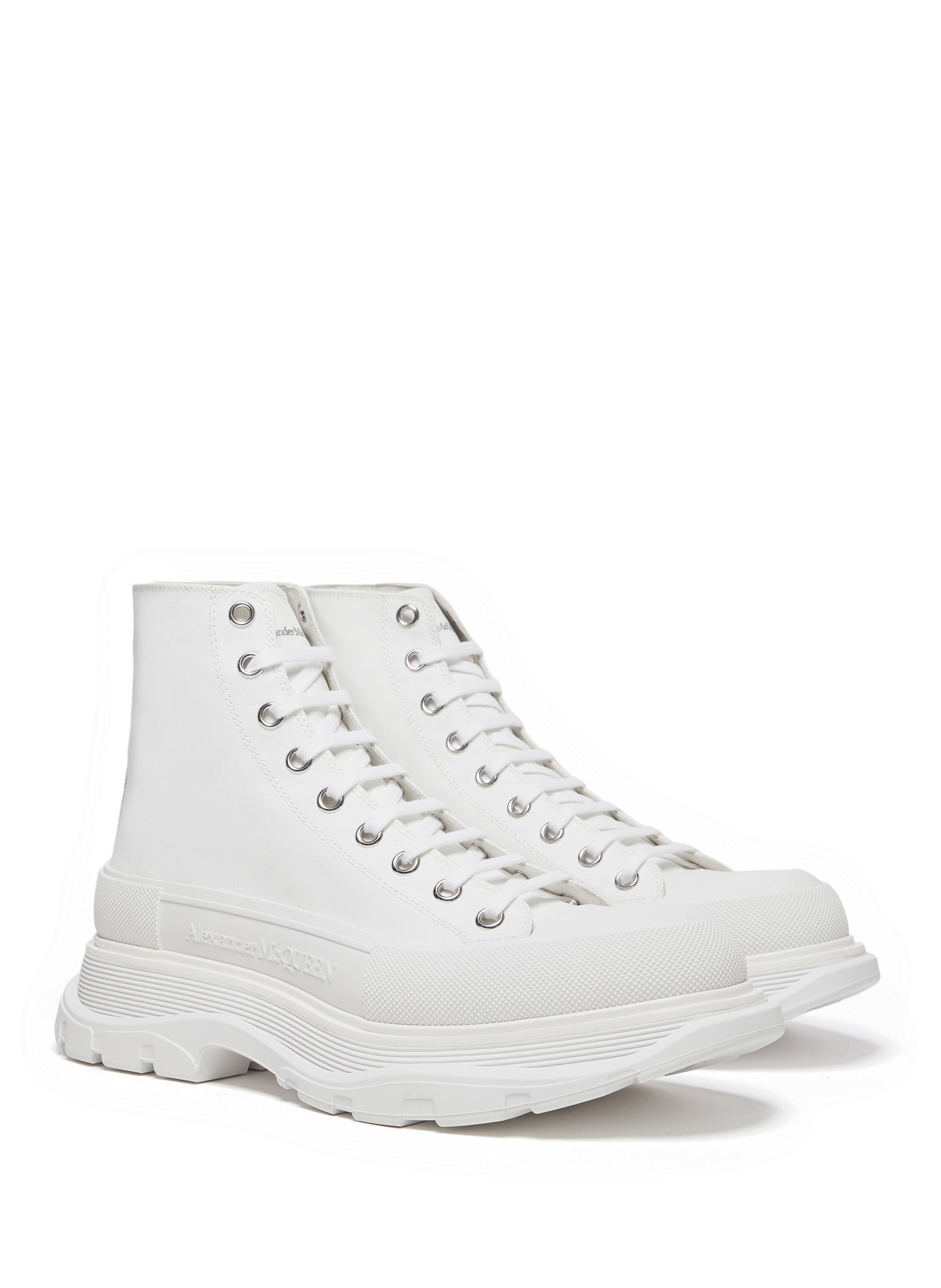 Tread Slick hi-top cotton Sneakers  ALEXANDER MCQUEEN White
