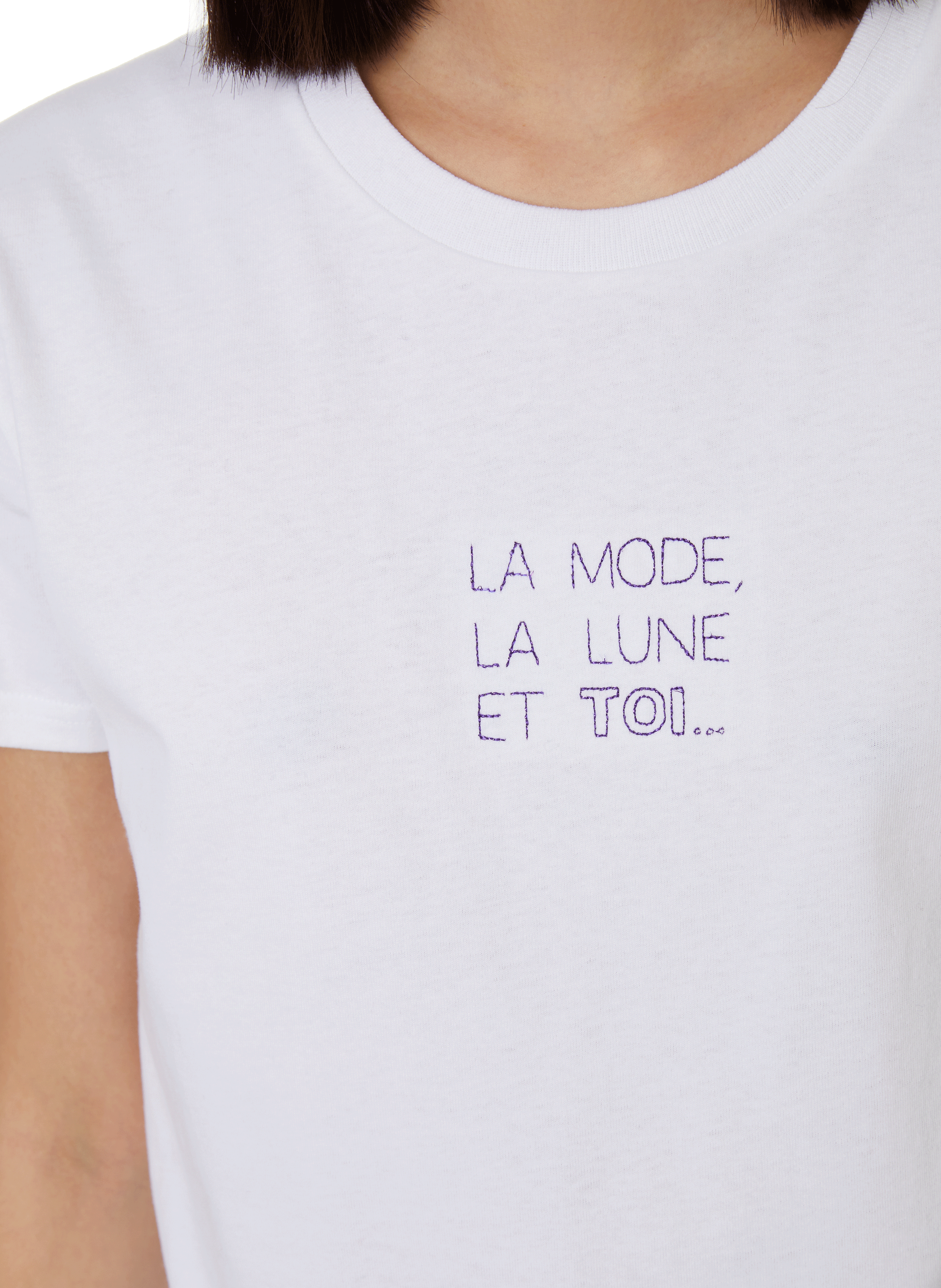 T-shirt with embroidered inscription SAISON 1865 White
