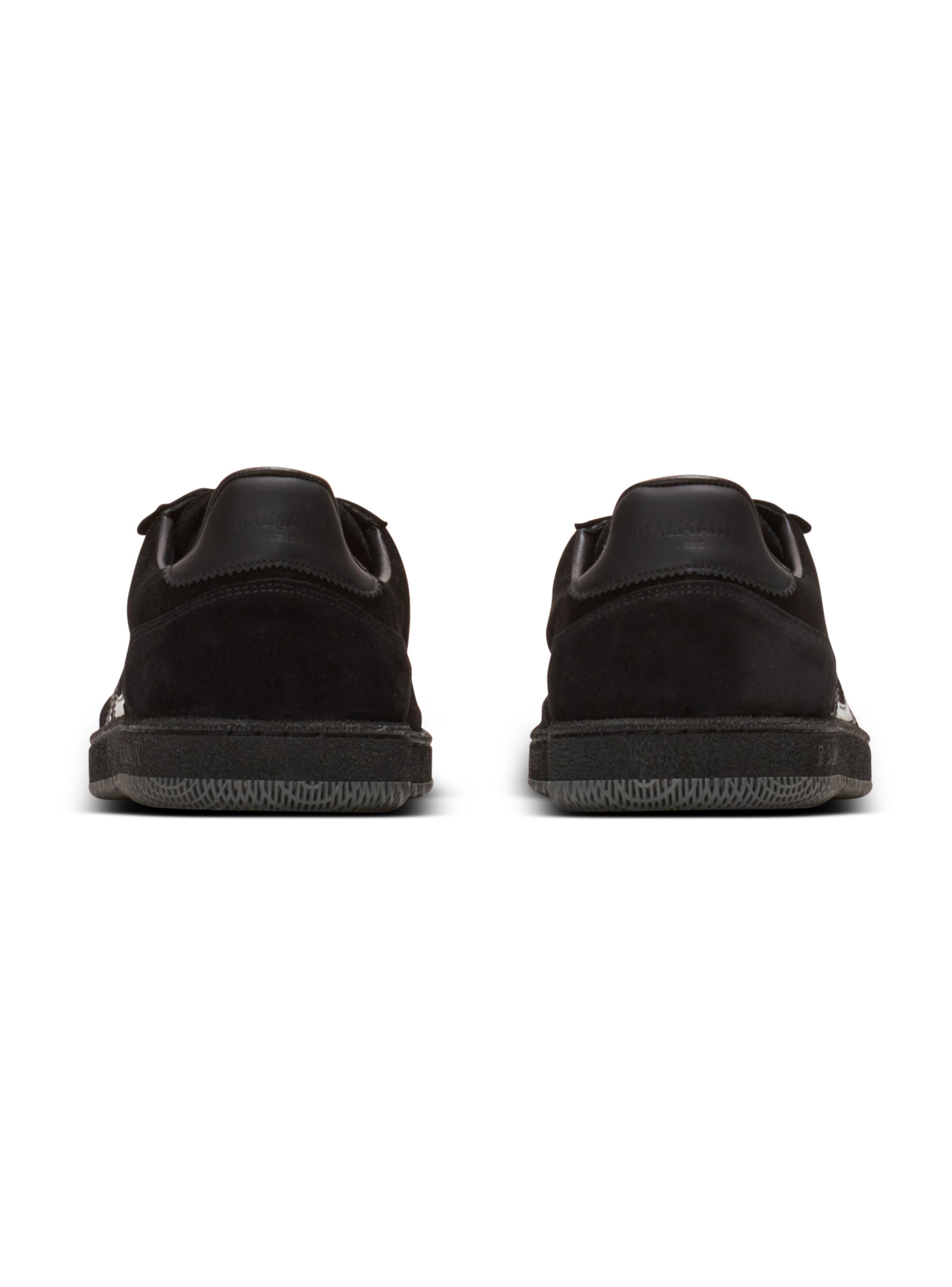 Baskets balmain swan en cuir suédé et verni BALMAIN Noir