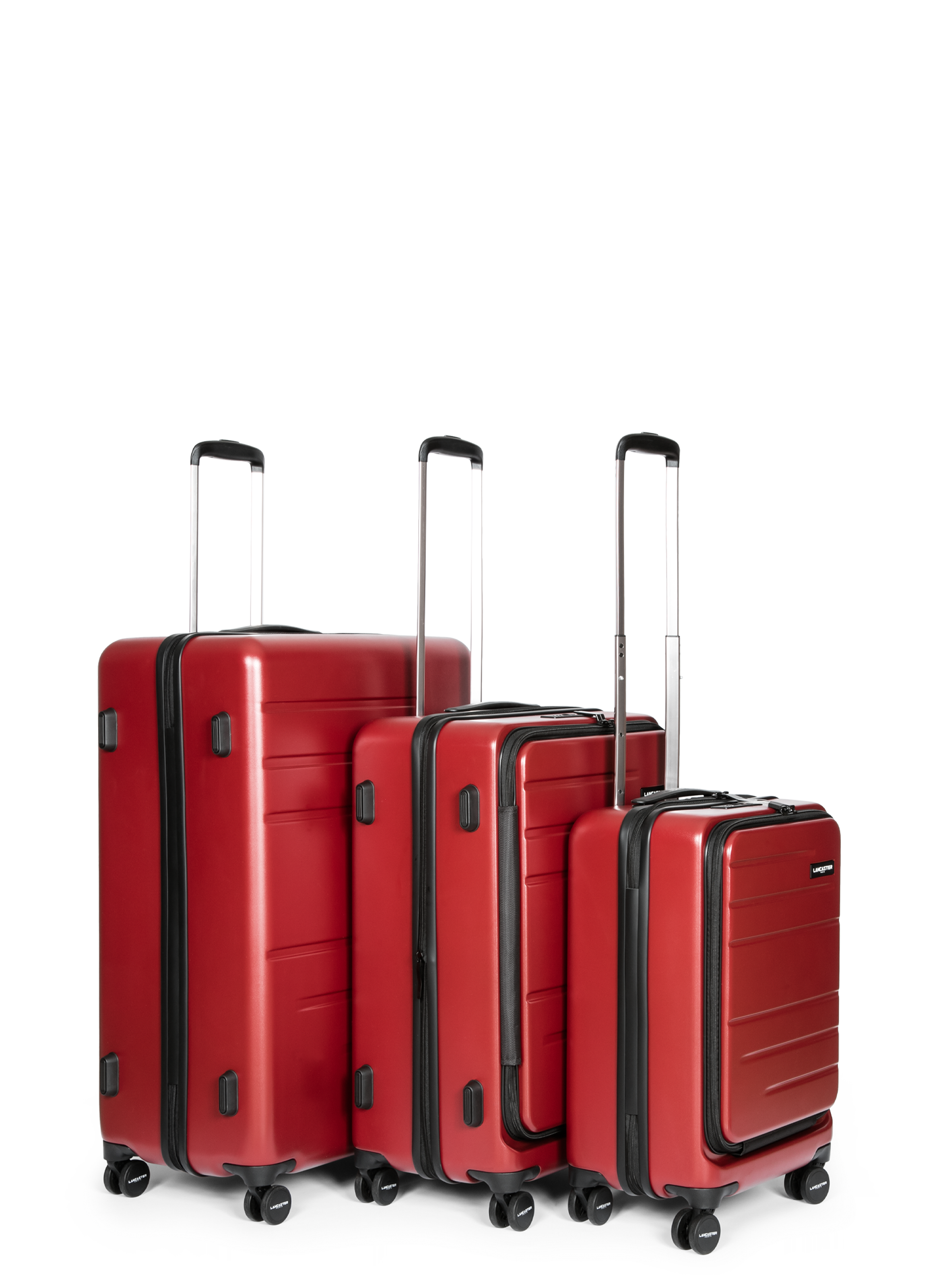 LANCASTER Set de 3 valises cdg - bagages Rouge