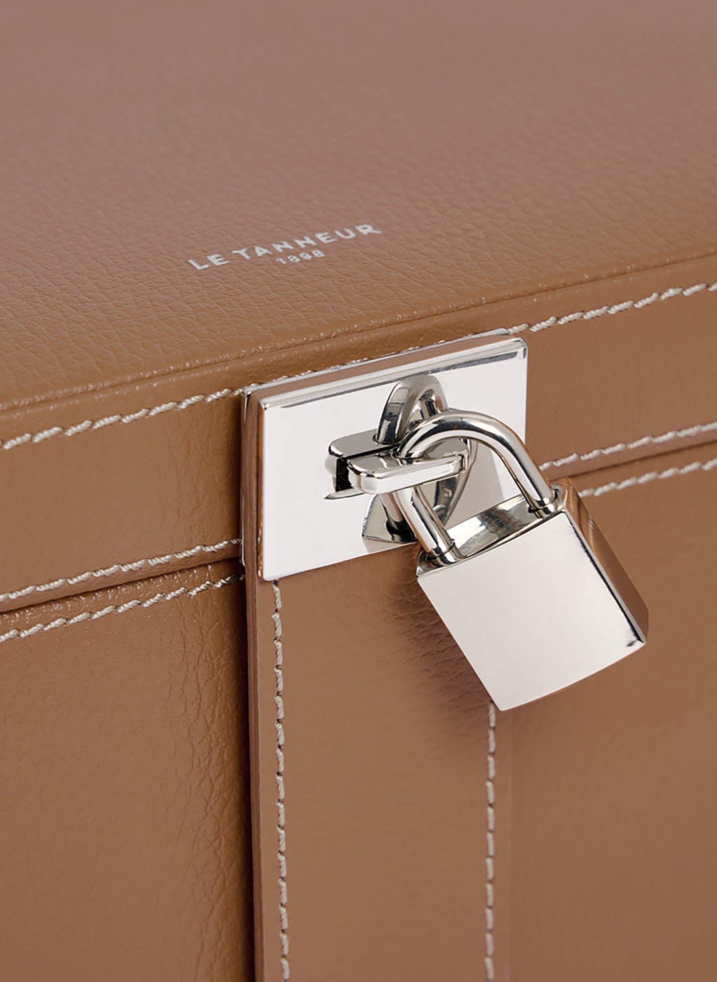 Grande boite à bijoux en cuir LE TANNEUR Marron