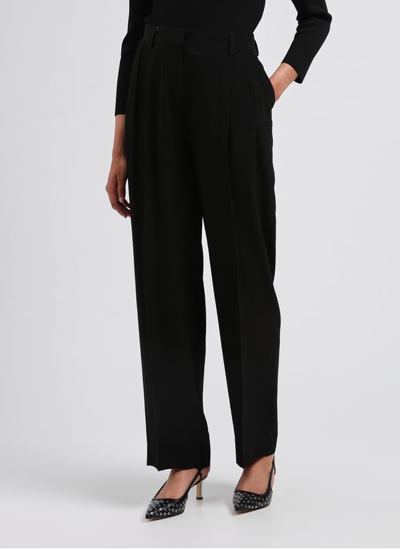 Flowing straight-leg trousers Black by TOTEME TOTEME Flowing straight-leg trousers Black