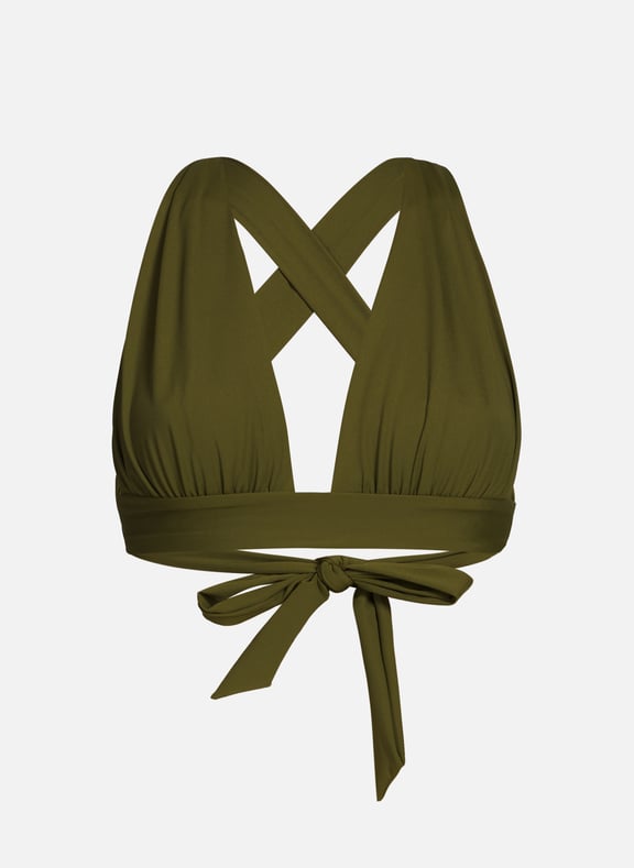 Solid color bikini top Khaki by SAISON 1865 SAISON 1865 Solid color bikini top Khaki
