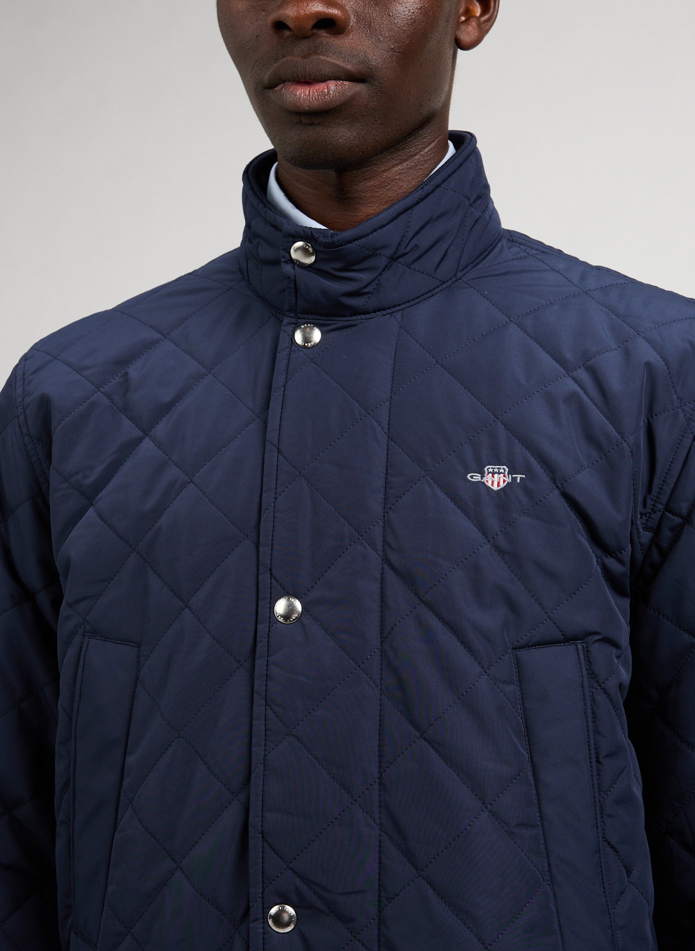 Quilted straight jacket Blue