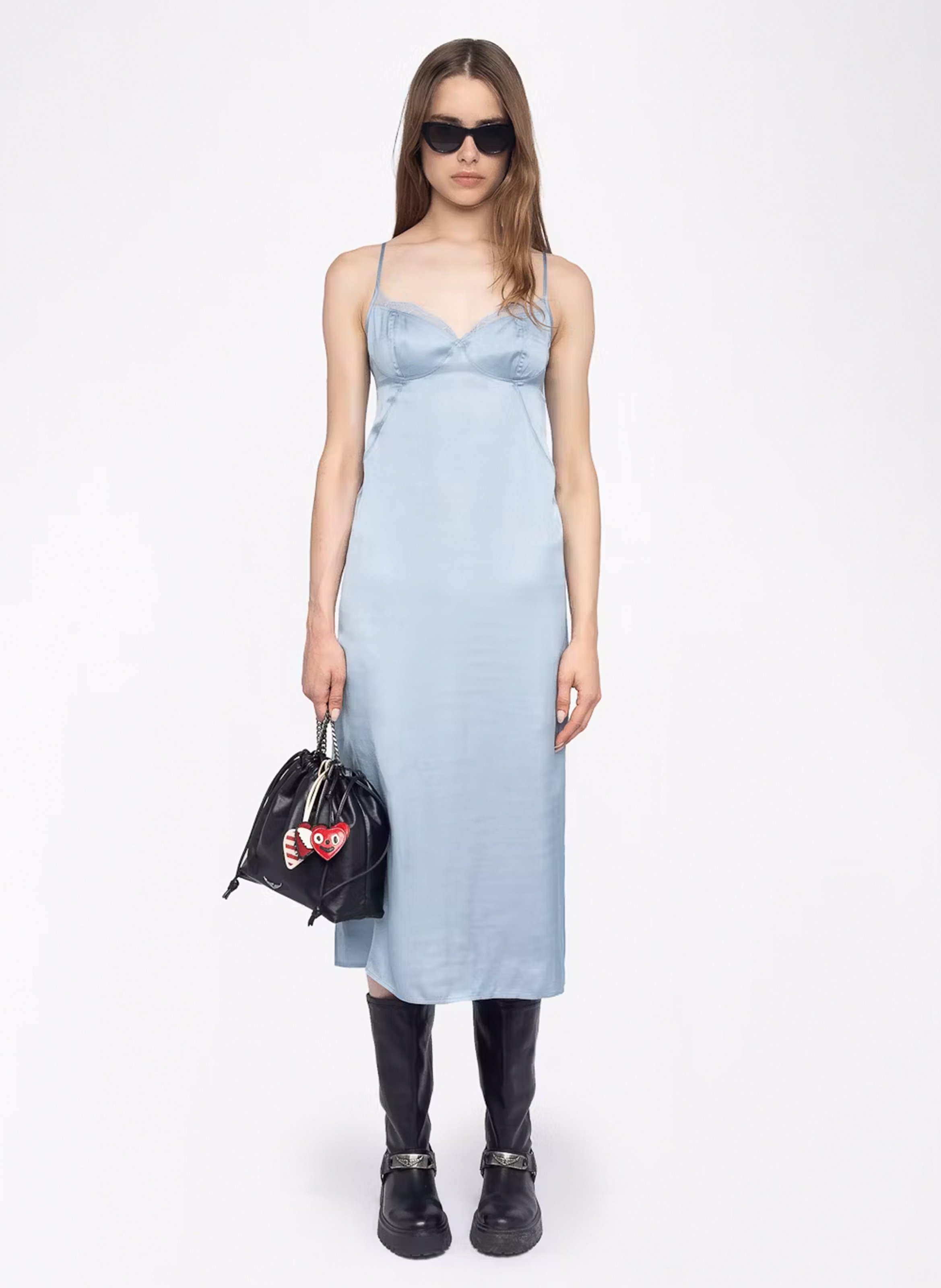 Robe midi col v rialta ZADIG&VOLTAIRE Bleu