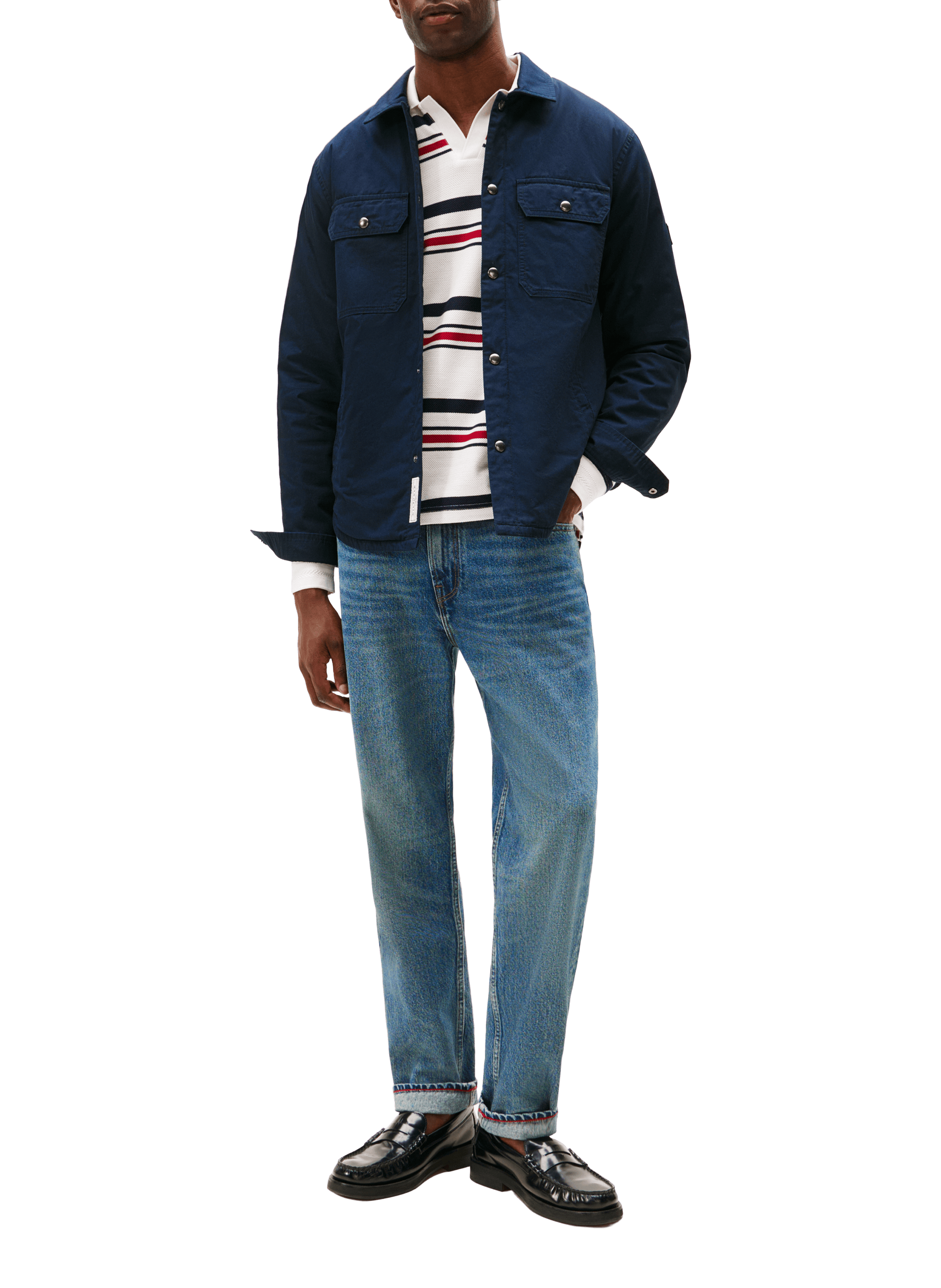 Straight cotton overshirt TOMMY HILFIGER Blue