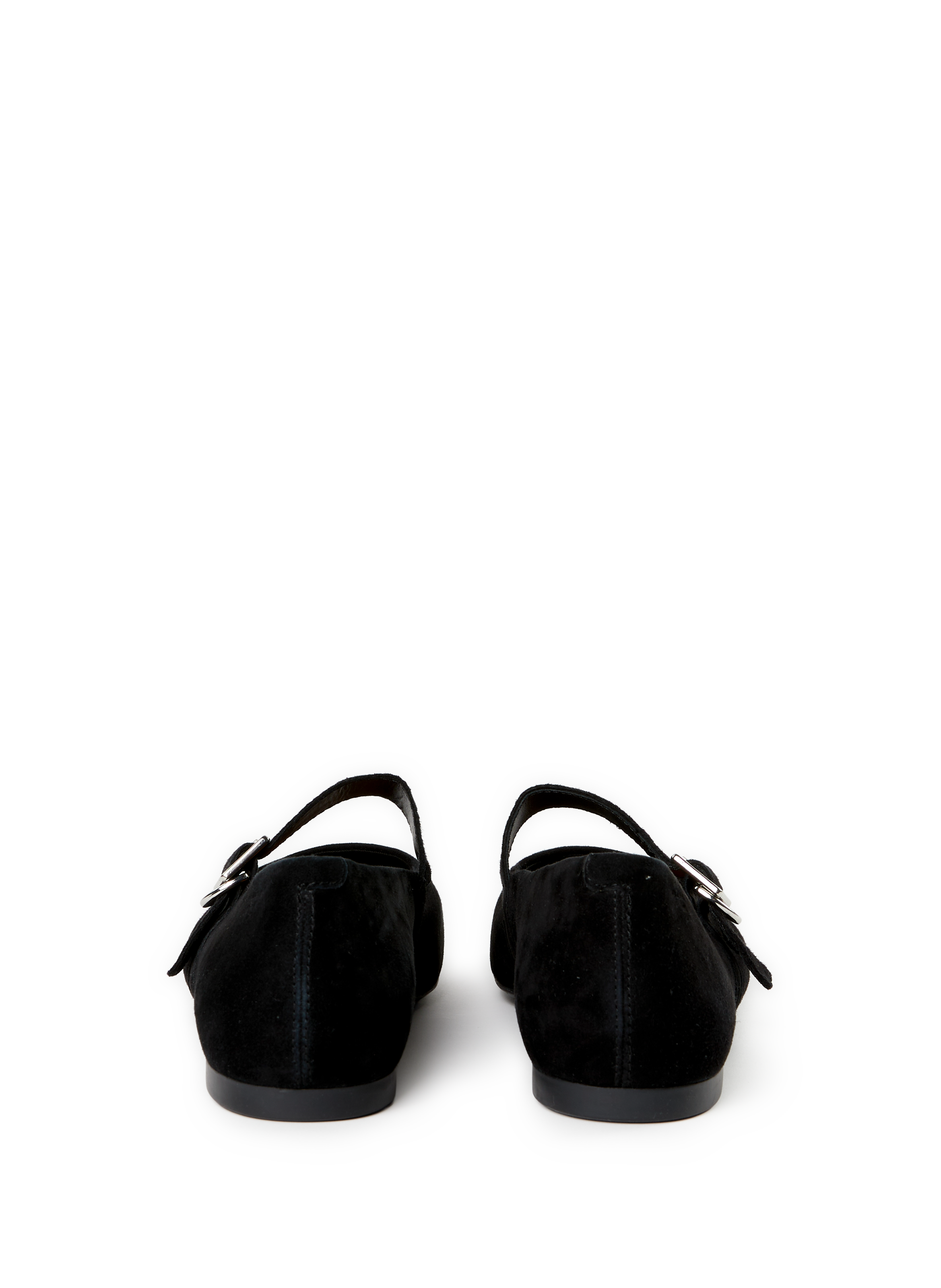 Leather strap ballet flats Black