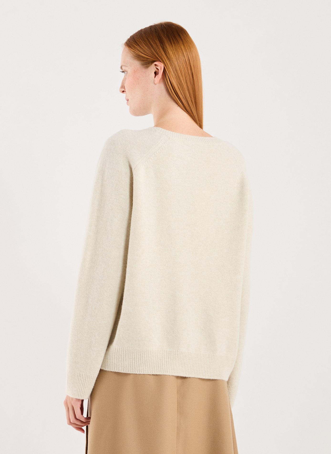 Pull col rond en laine et cachemire mélangés LE 17 SEPTEMBRE Beige