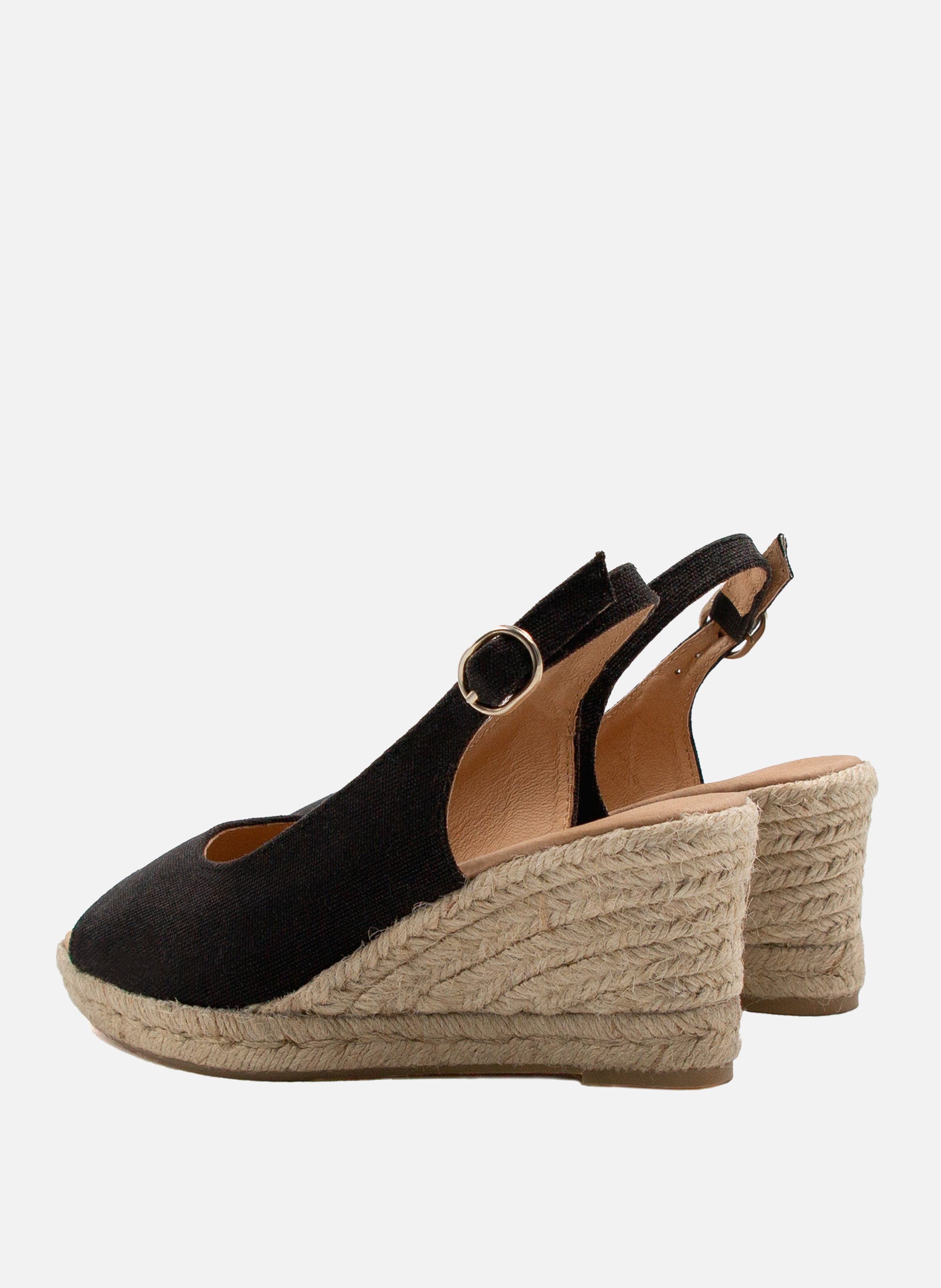 Espadrilles slingback toile recyclée JULES & JENN Noir