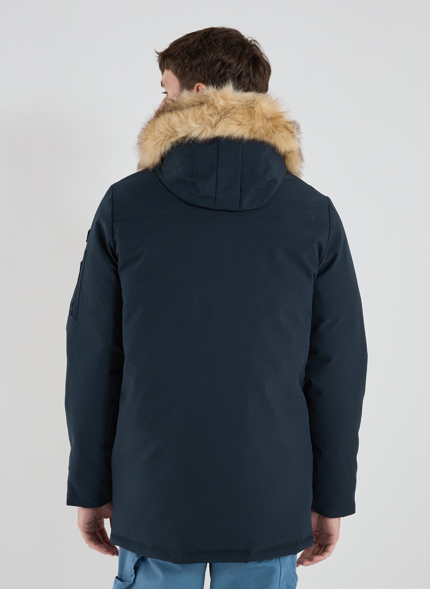Parka mi longue à capuche  SCHOTT Bleu