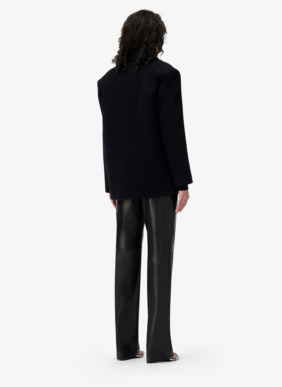 Manteau tailleur boutonné en laine mélangée caribe IRO Kaki