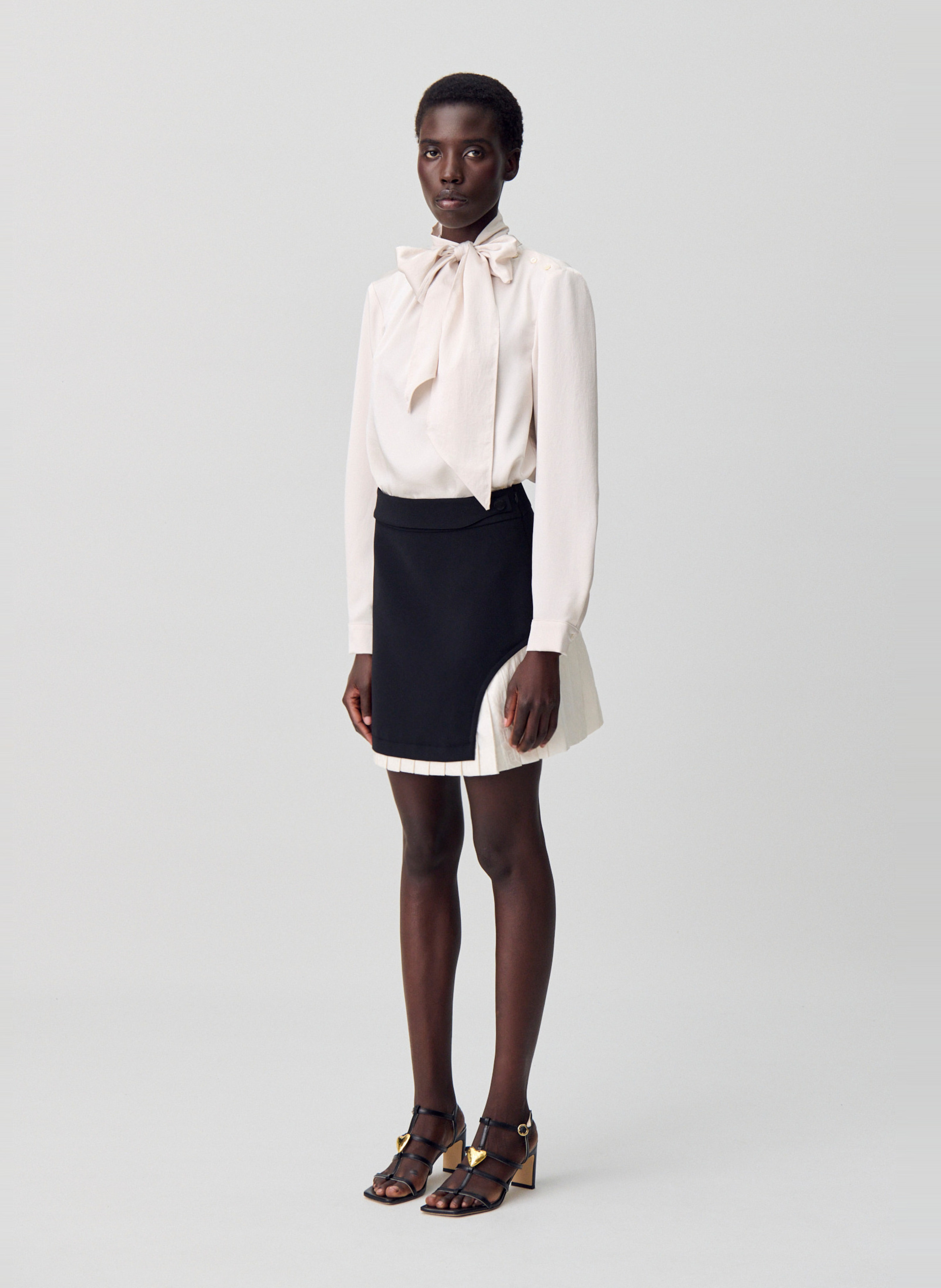 Blouse ample col lavallière bemybabybis CLAUDIE PIERLOT Beige