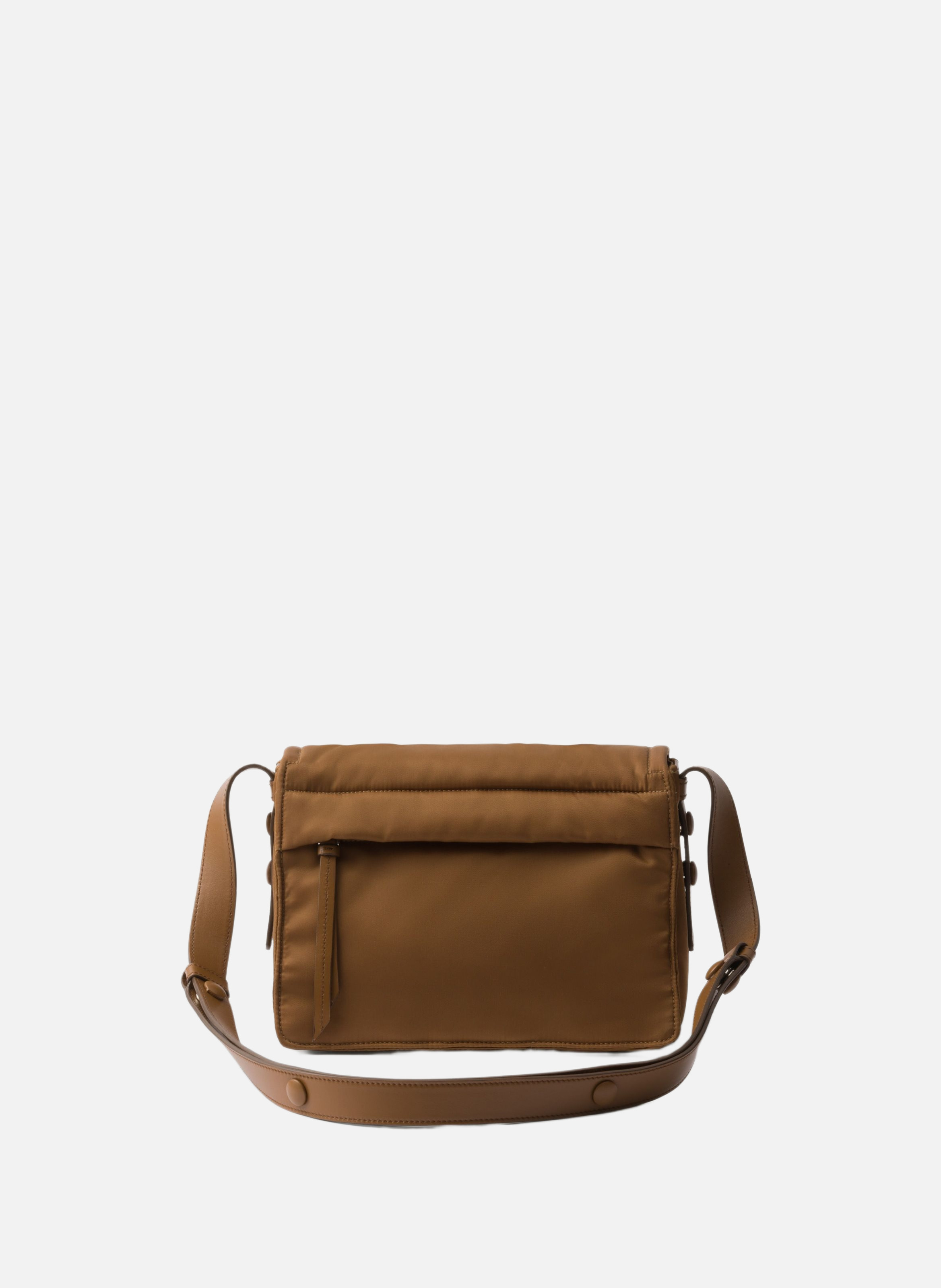 Petit sac porté épaule prada traveller en re-nylon PRADA Marron