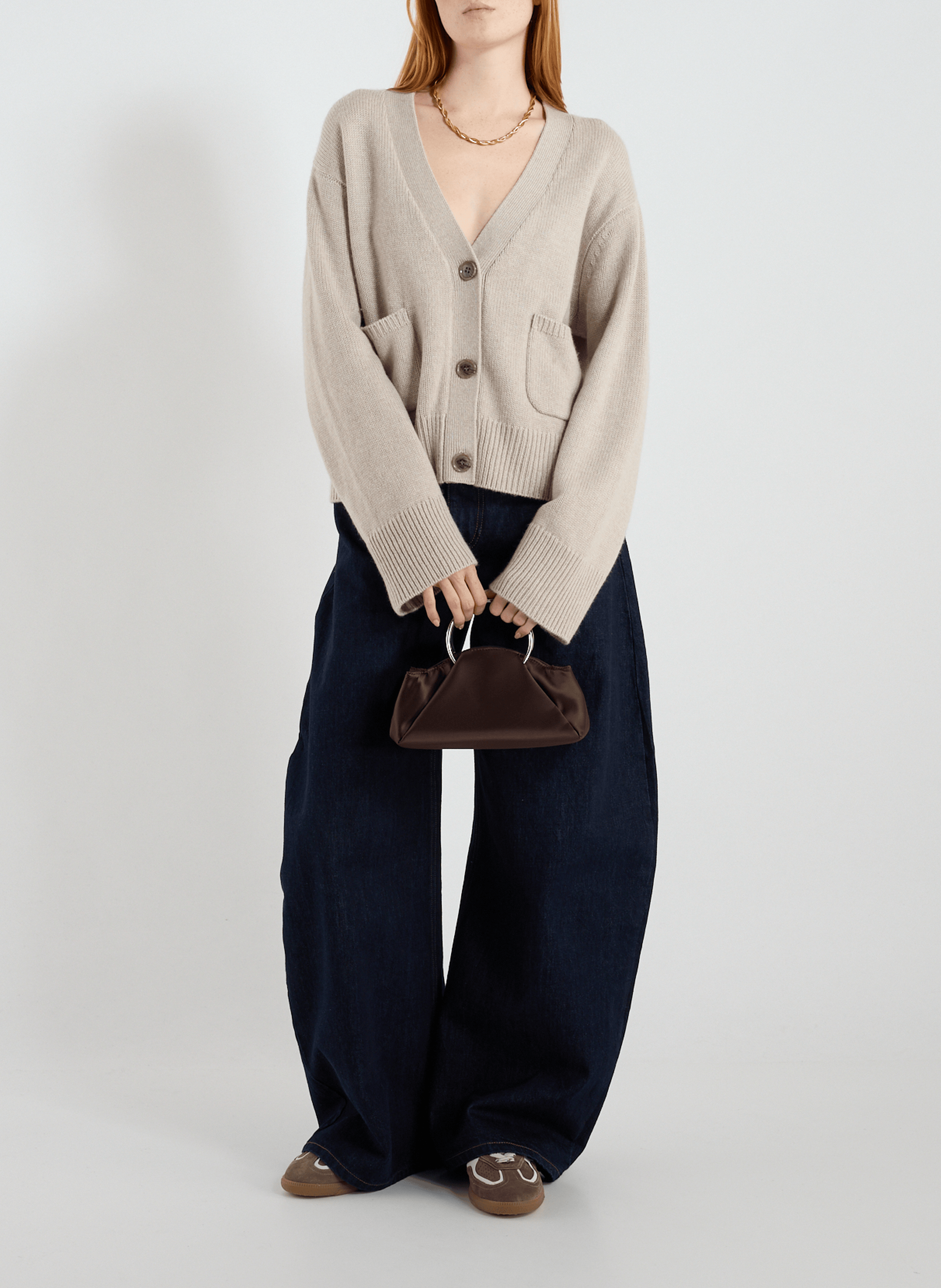 Satin handbag TOPSHOP Brown