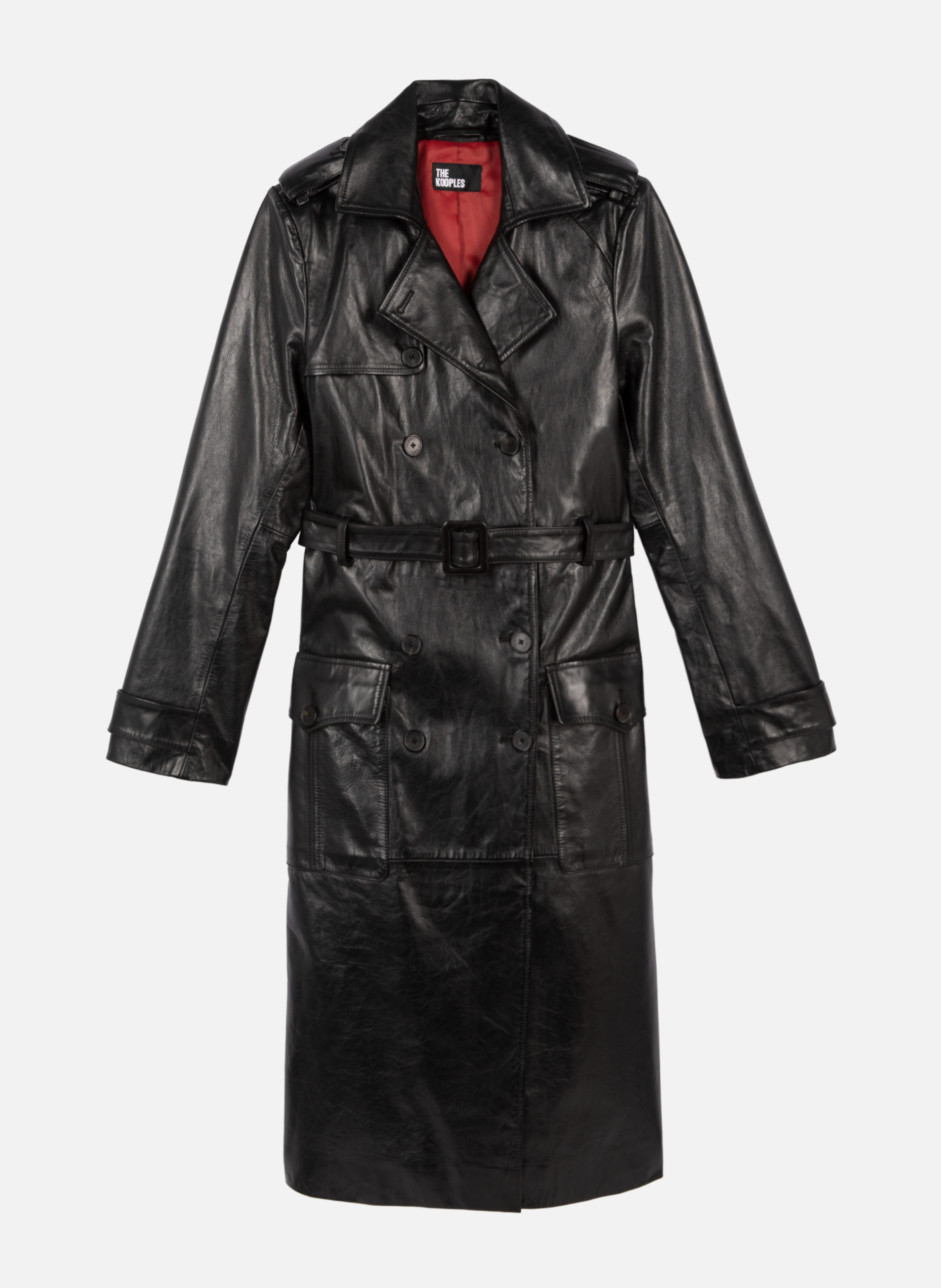Trench long en cuir THE KOOPLES Noir