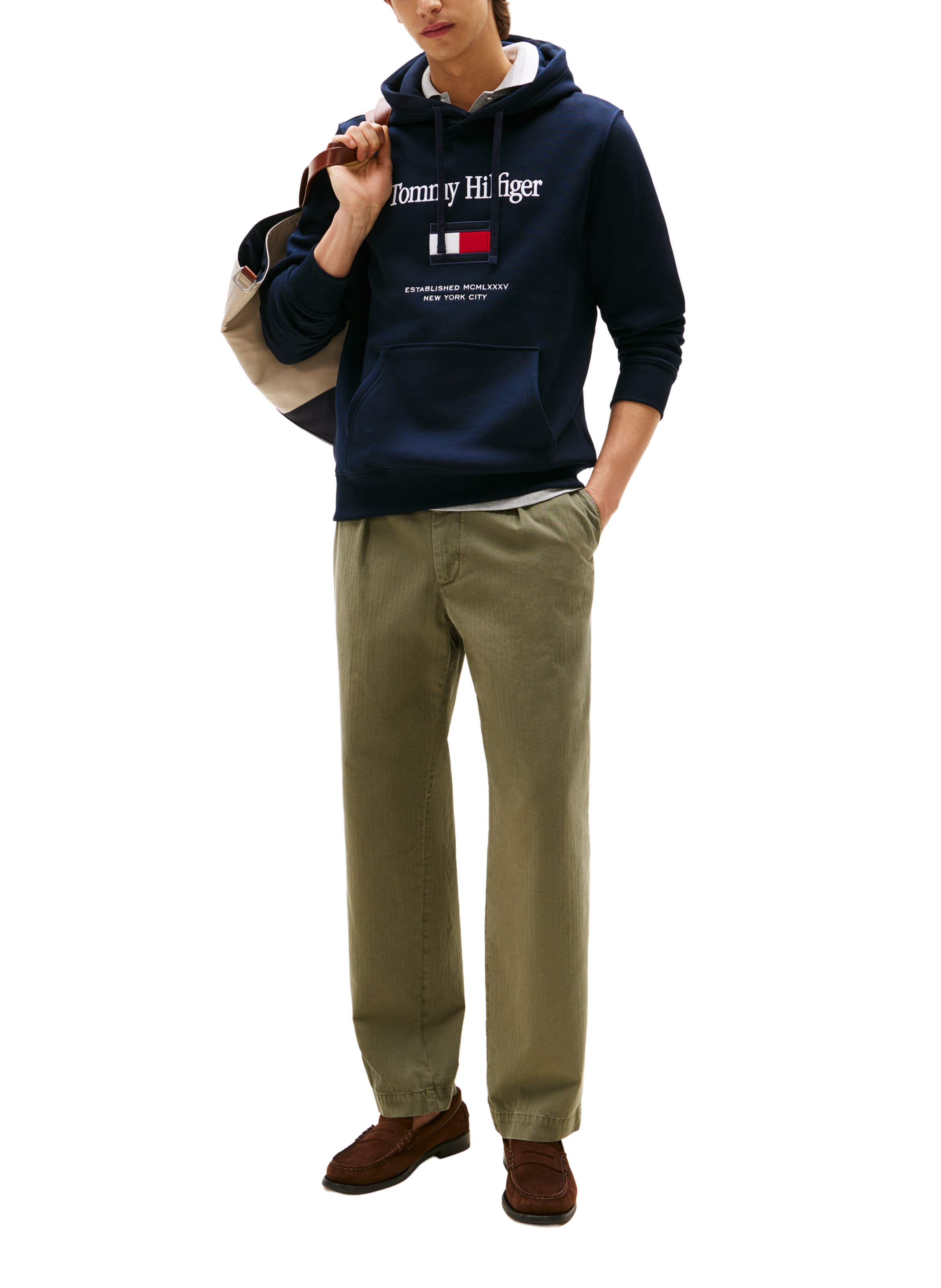 Sweat à capuche avec logo brodé TOMMY HILFIGER Bleu