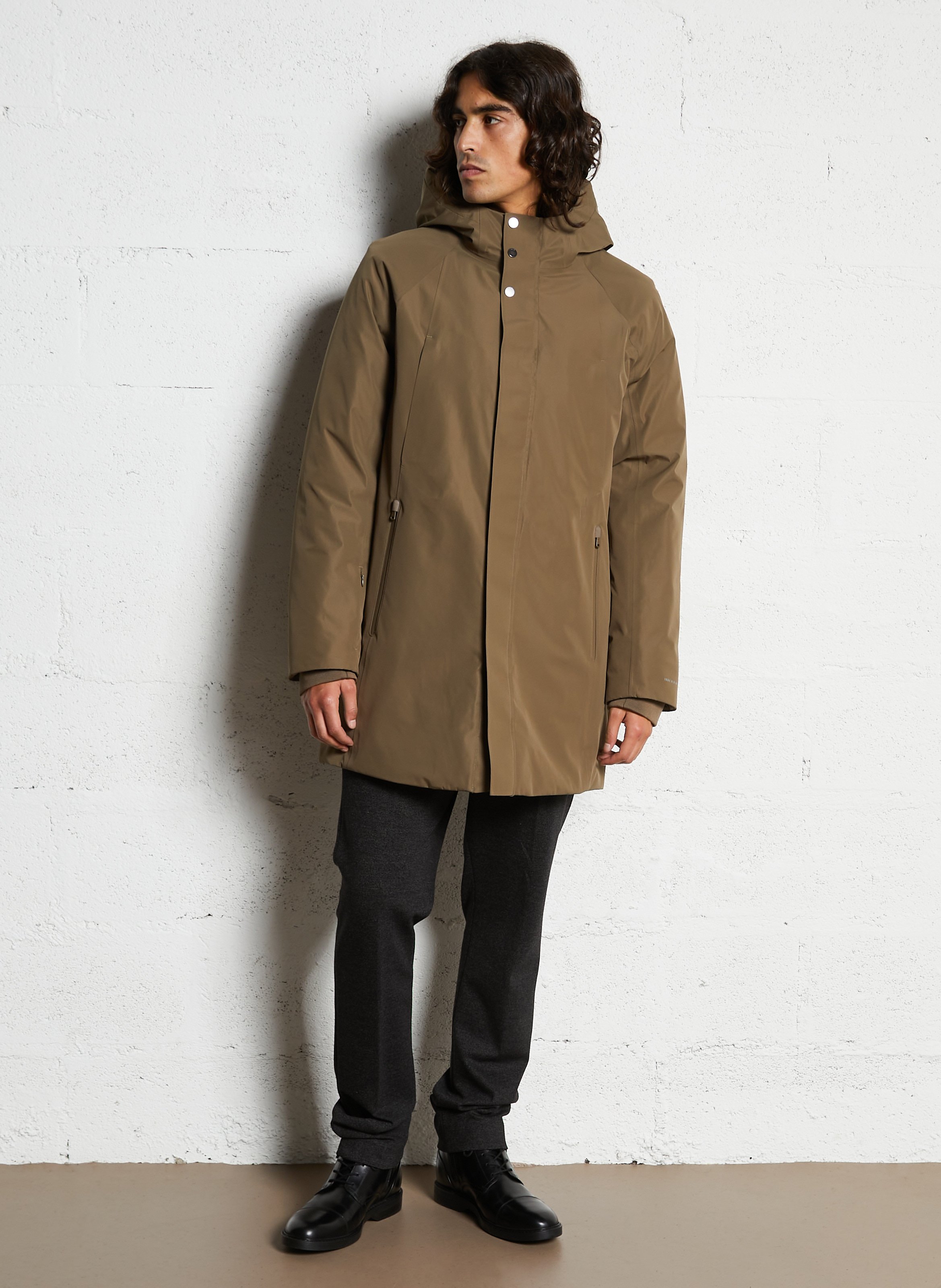 Parka droite unie à capuche IKKS Marron