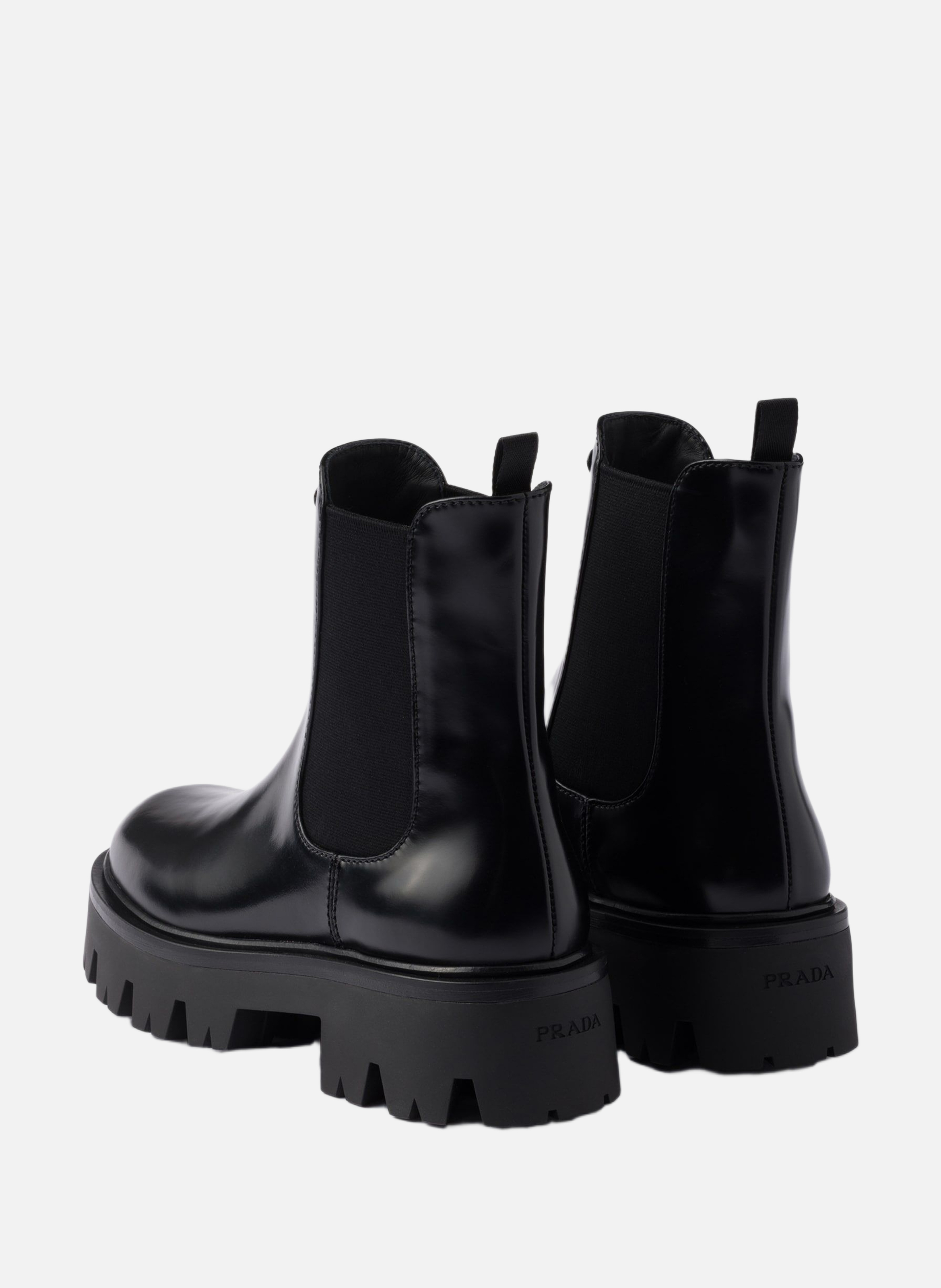 Bottines en cuir brossé PRADA Noir