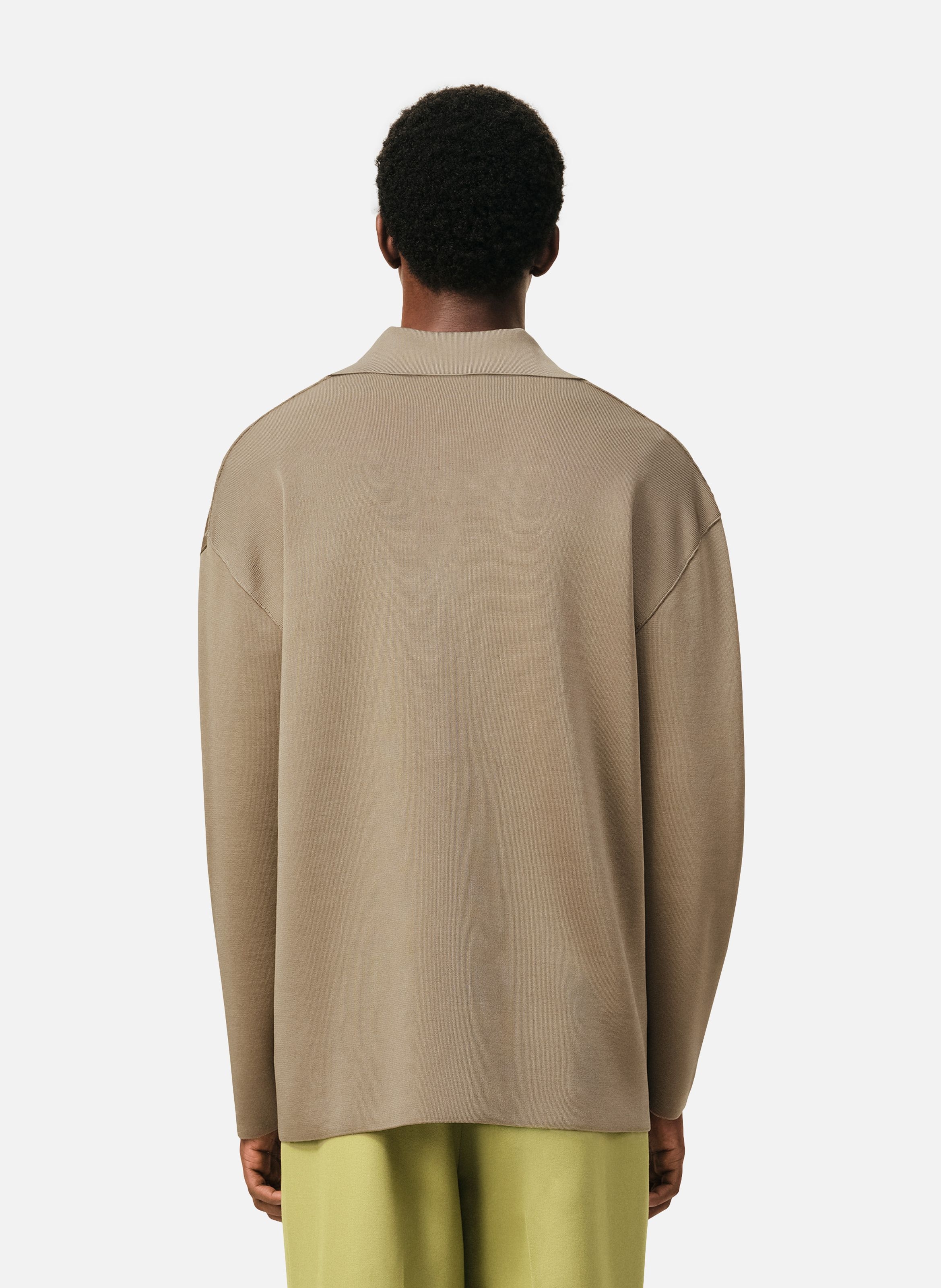 Polo manches longues en laine AMI PARIS Beige