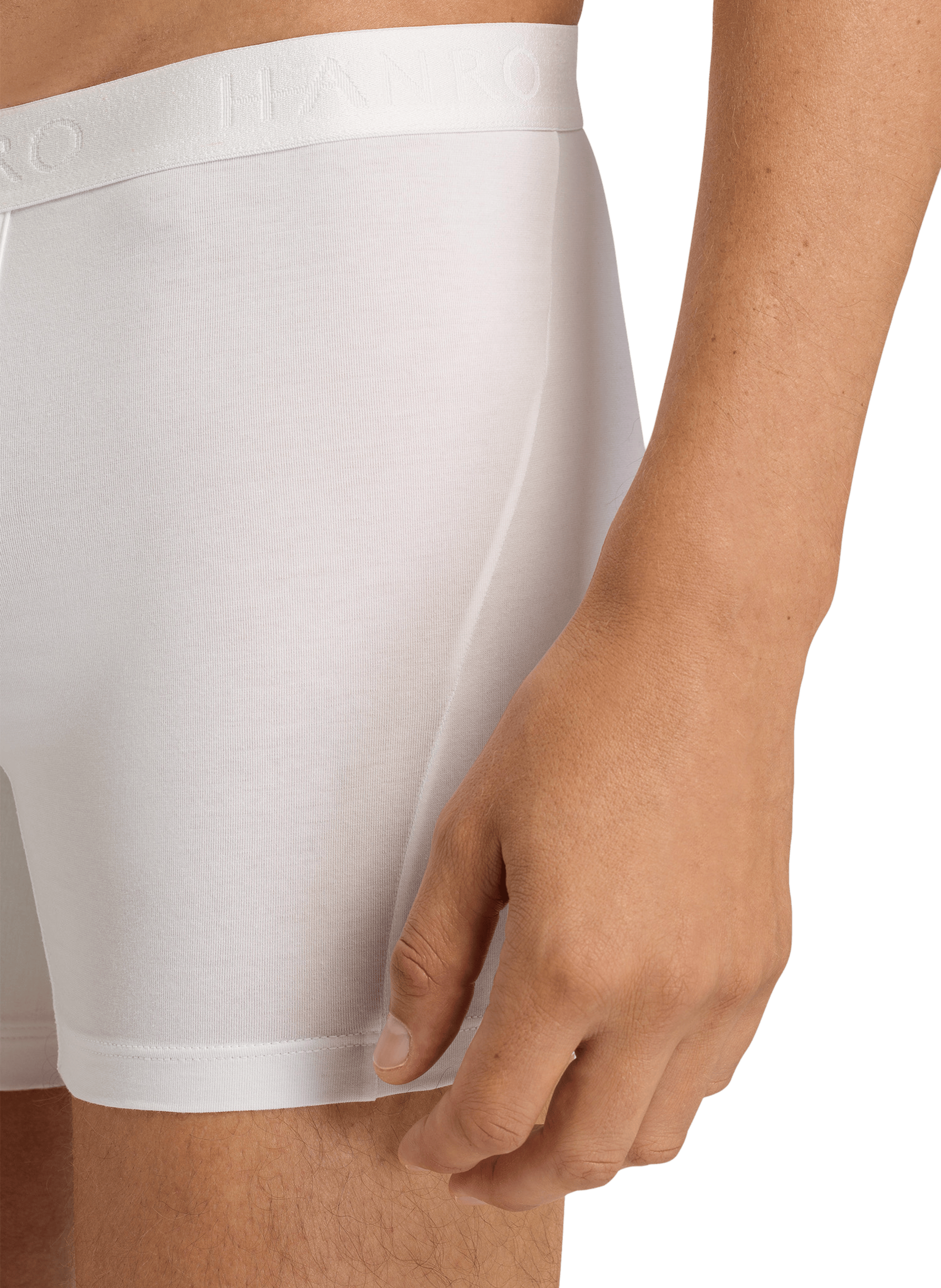 Long cotton boxers HANRO White