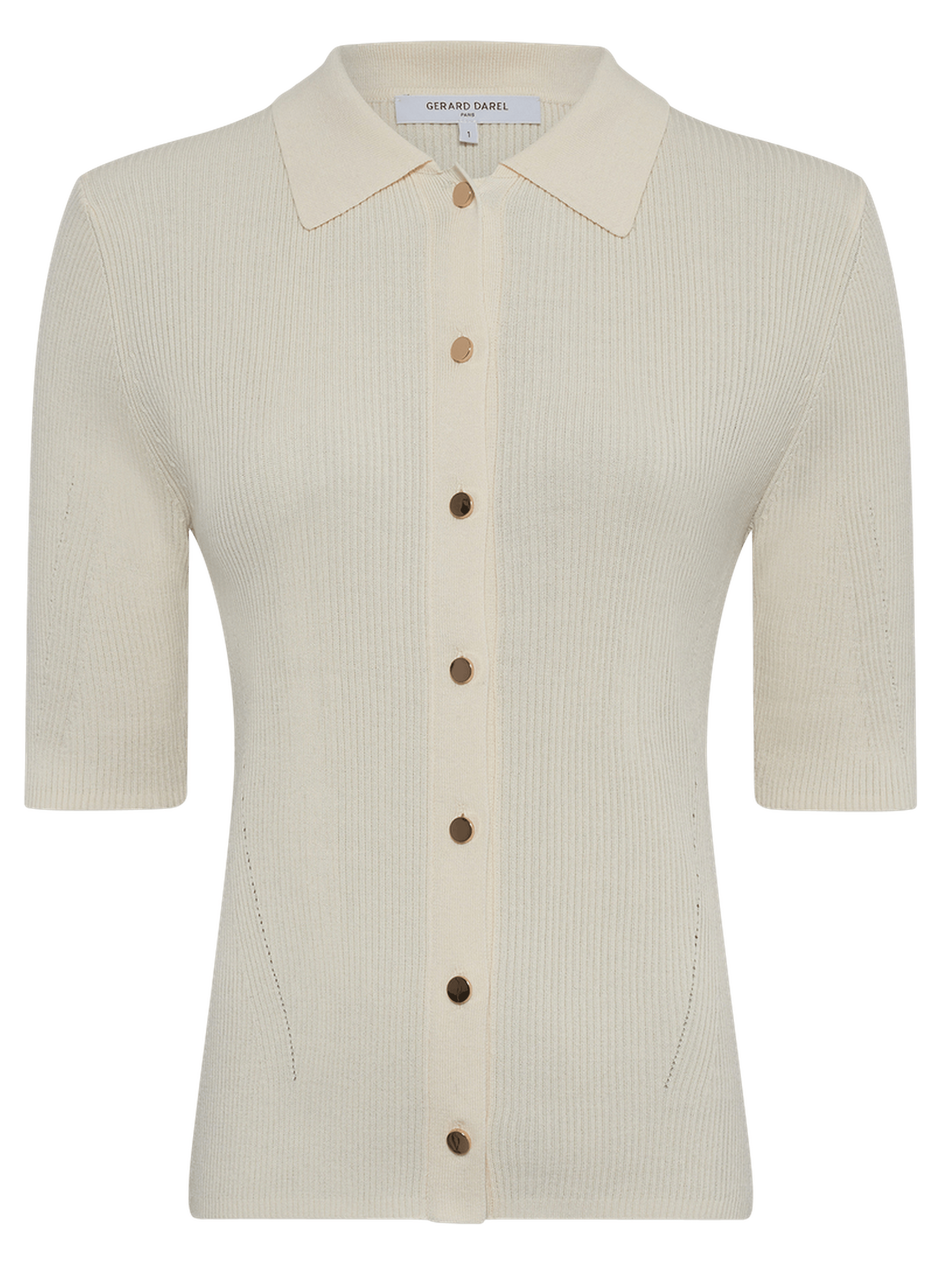 Gilet côtelé à col polo - louiza GERARD DAREL Beige