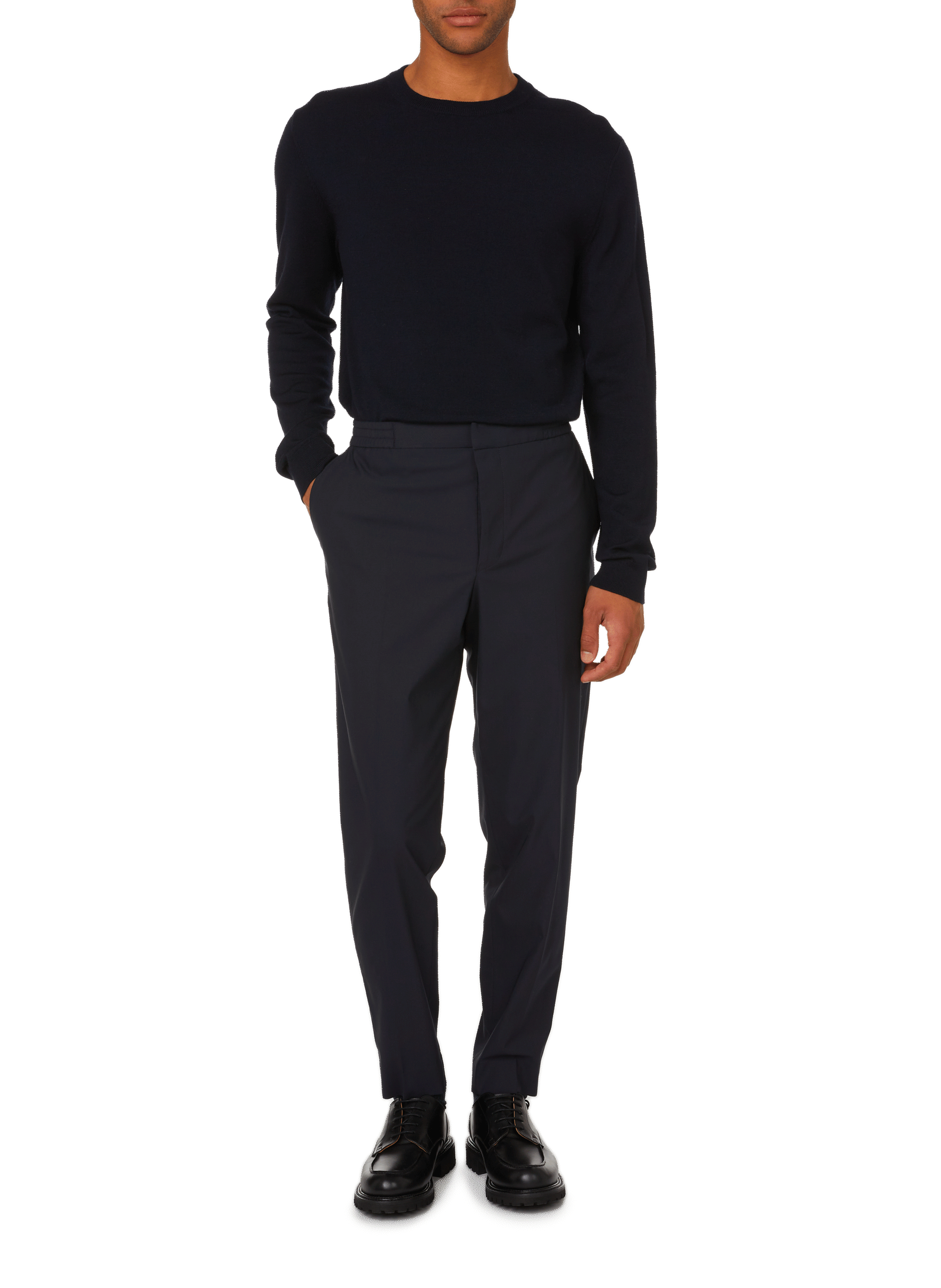 Pull Arnau col rond en laine mérinos SAISON 1865 Bleu