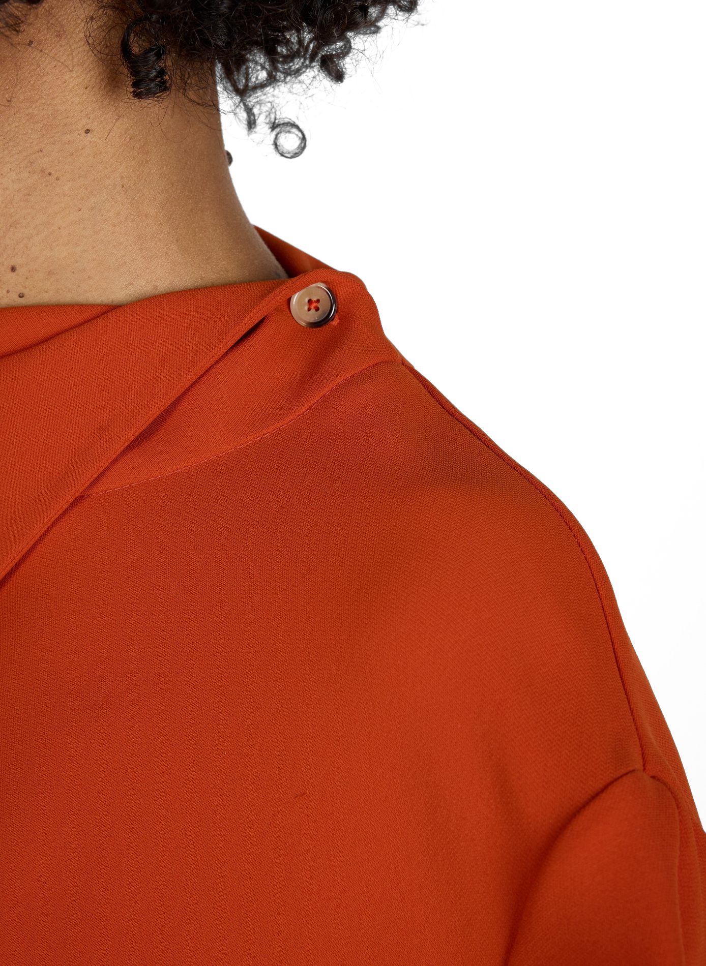 Top manche longues à col drapé A.W.A.K.E. MODE Orange