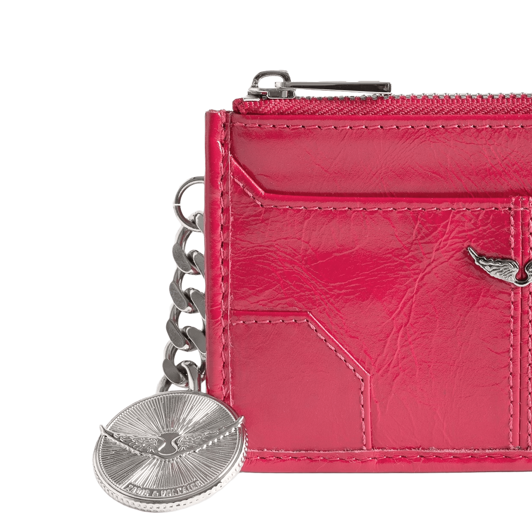 Porte-cartes en cuir sunny card ZADIG&VOLTAIRE Rose