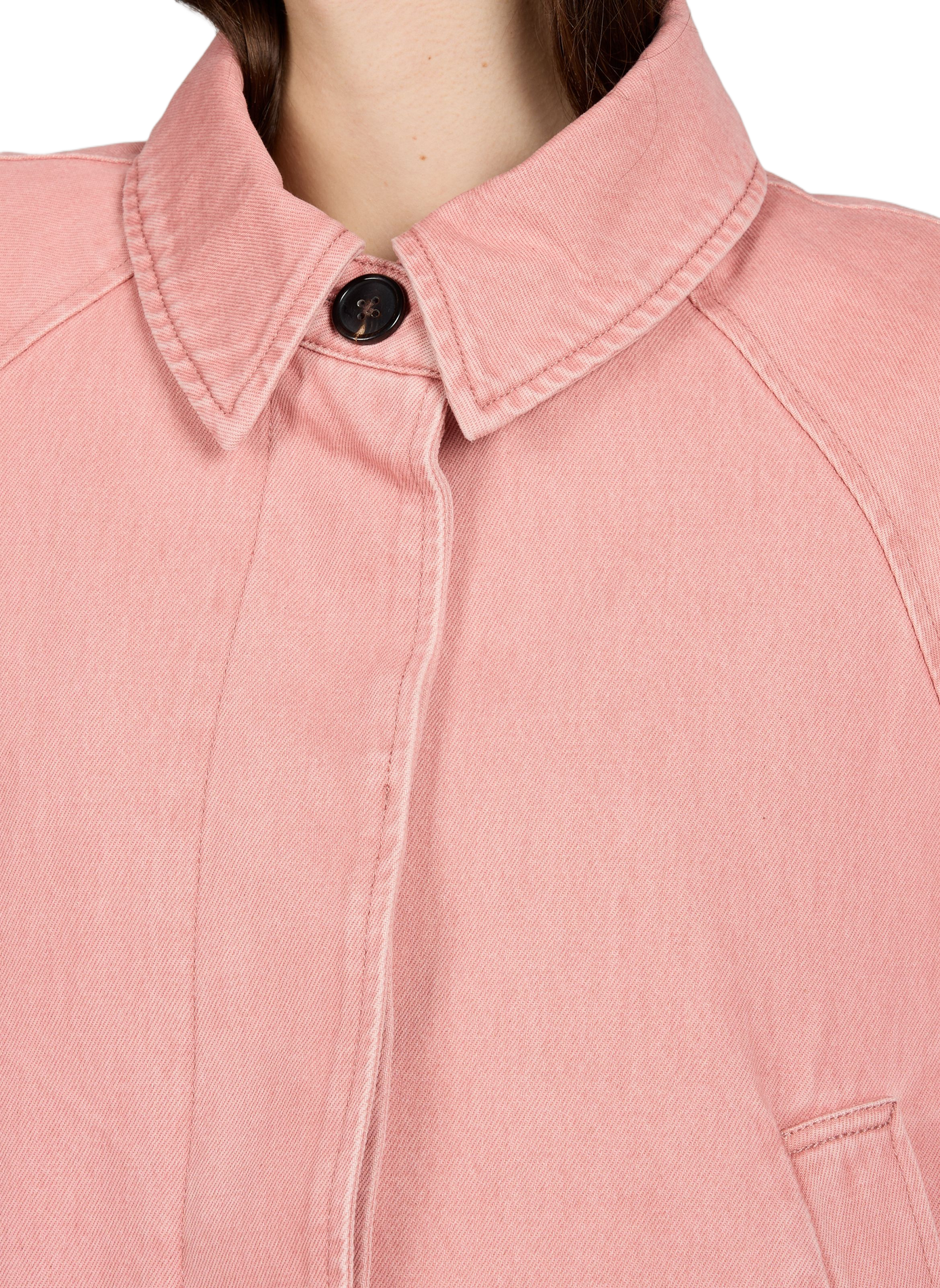 Veste jean Jessy col classique en coton BELLEROSE Rose