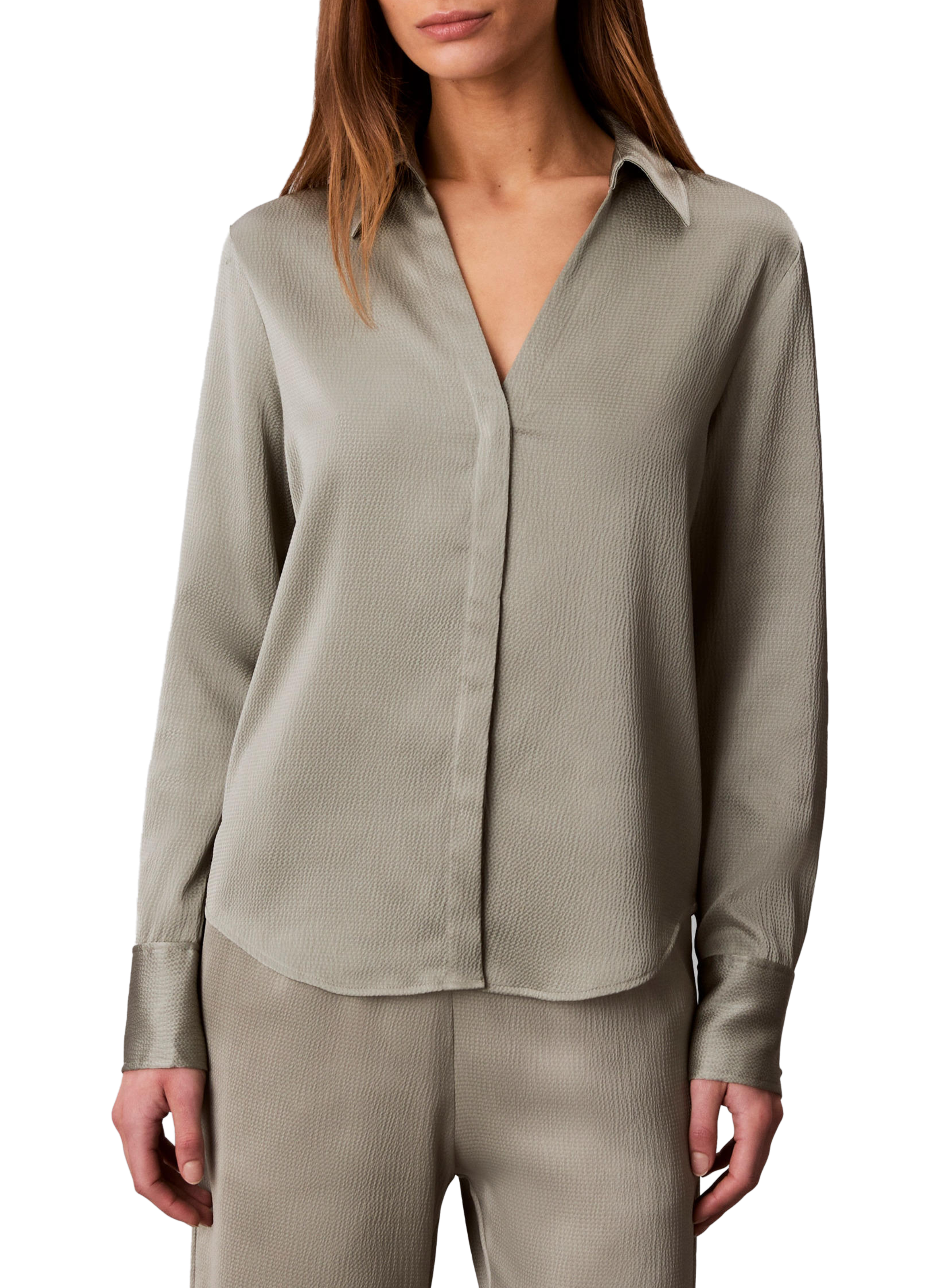 Chemise droite unie CALVIN KLEIN Gris