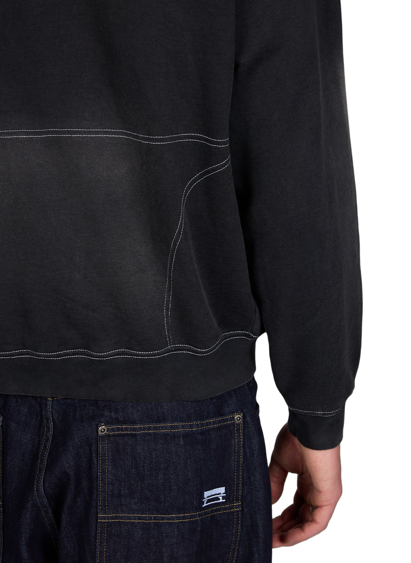 Embroidered cotton hoodie with hood JACKER. Black