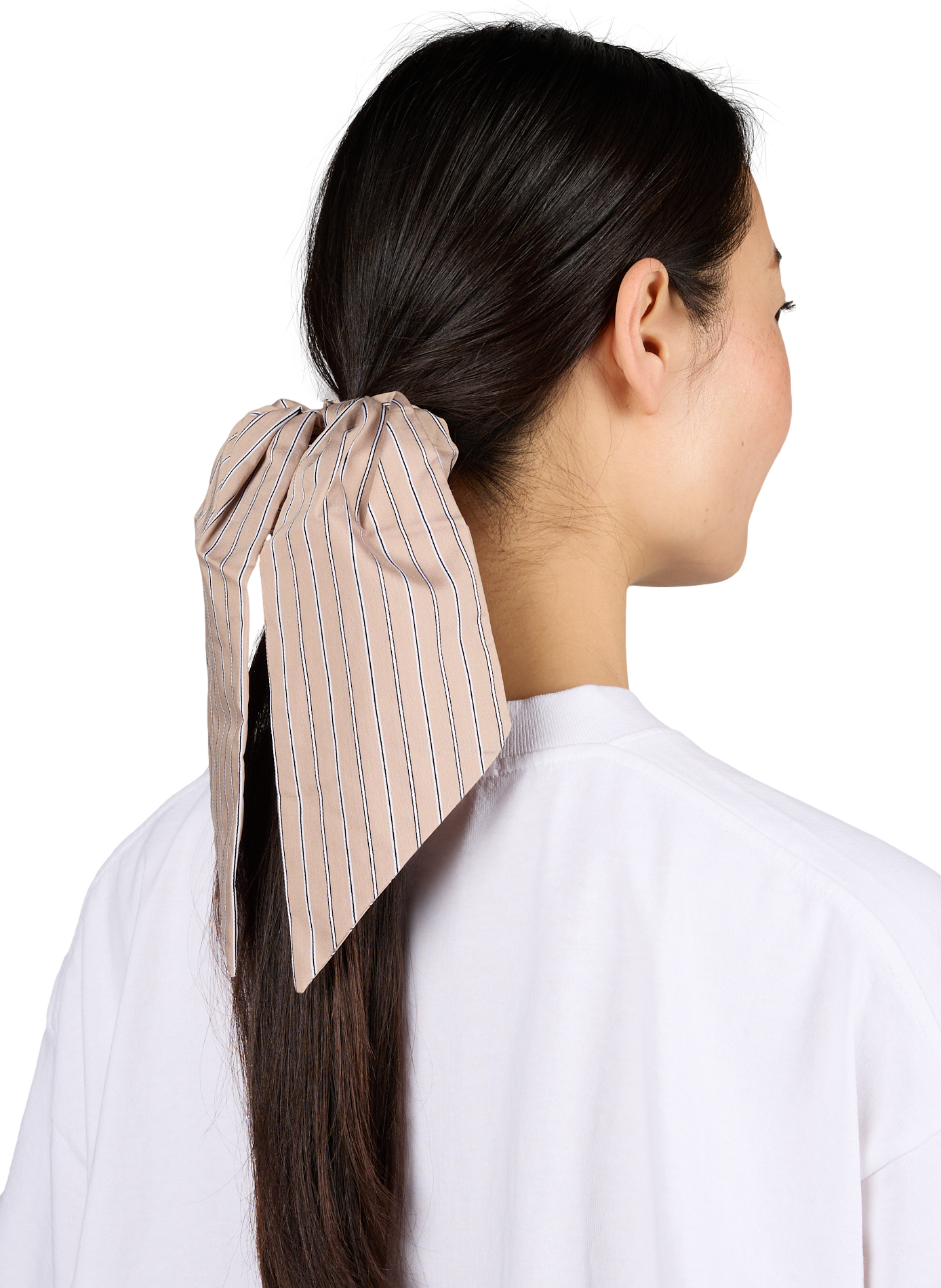 Striped ribbon scrunchie SAISON 1865 Beige