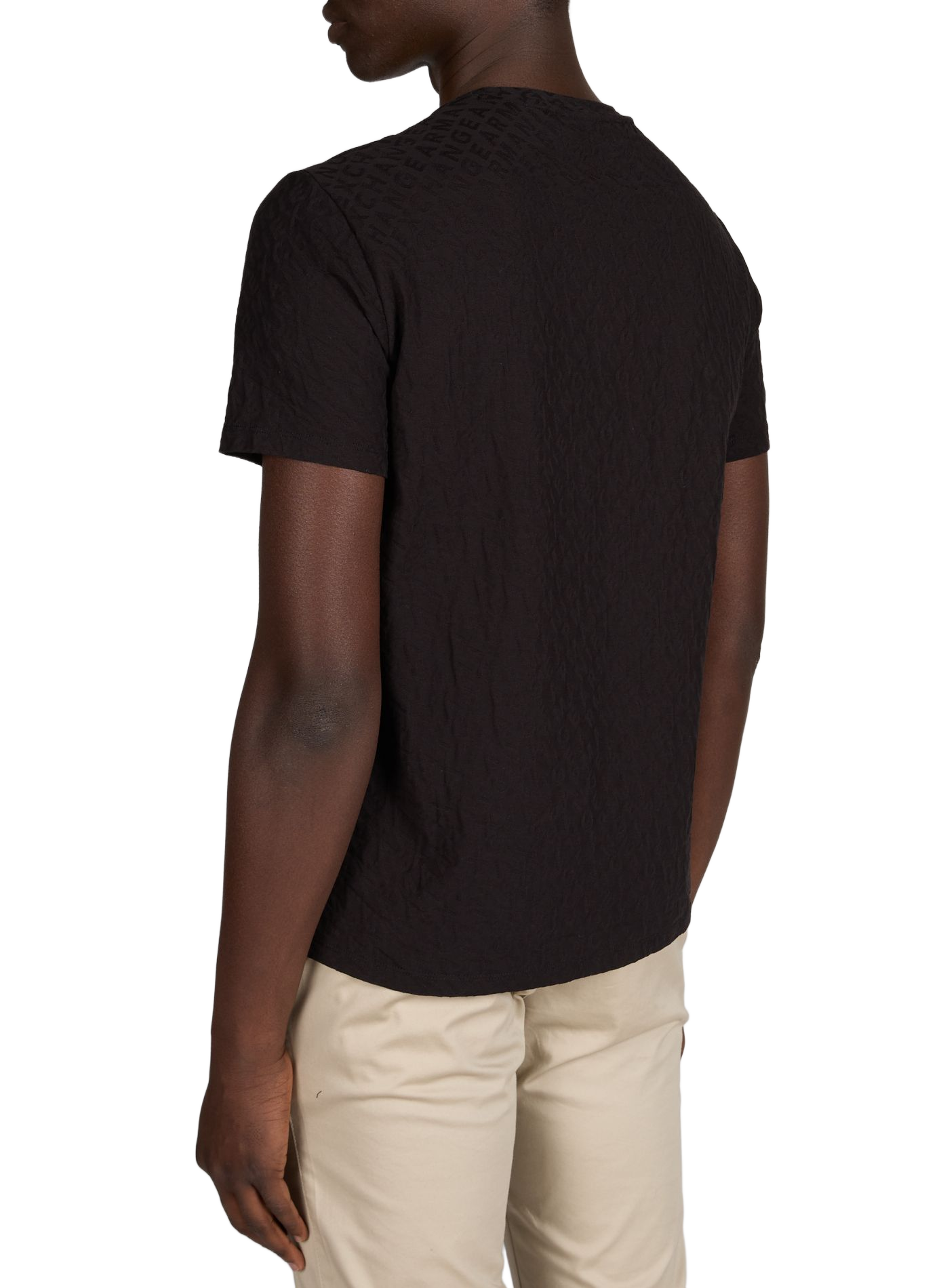 Round-neck cotton logo T-shirt ARMANI EXCHANGE Black