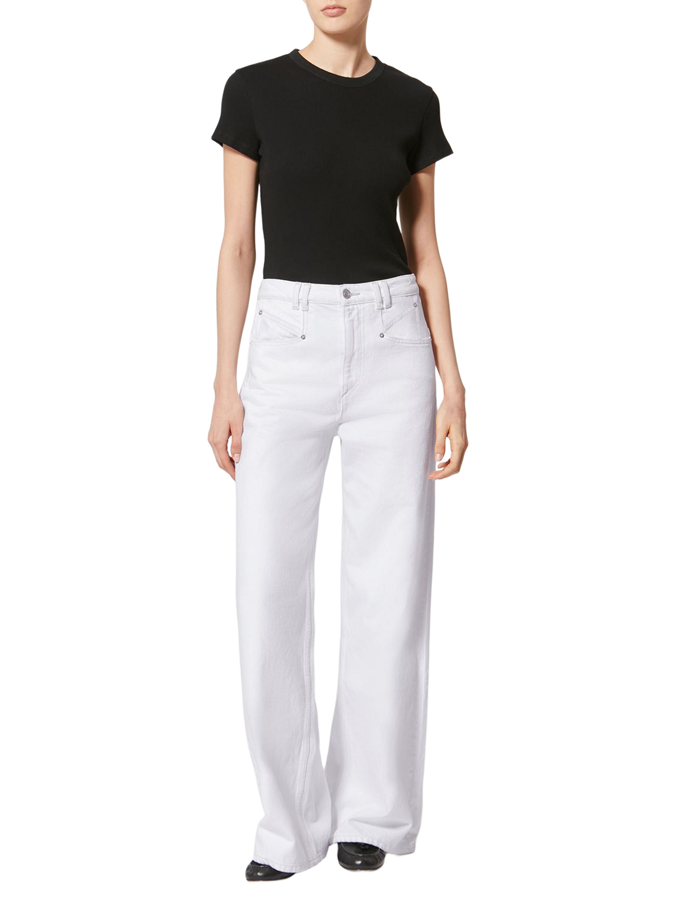 Wide-leg cotton jeans by Lemony White