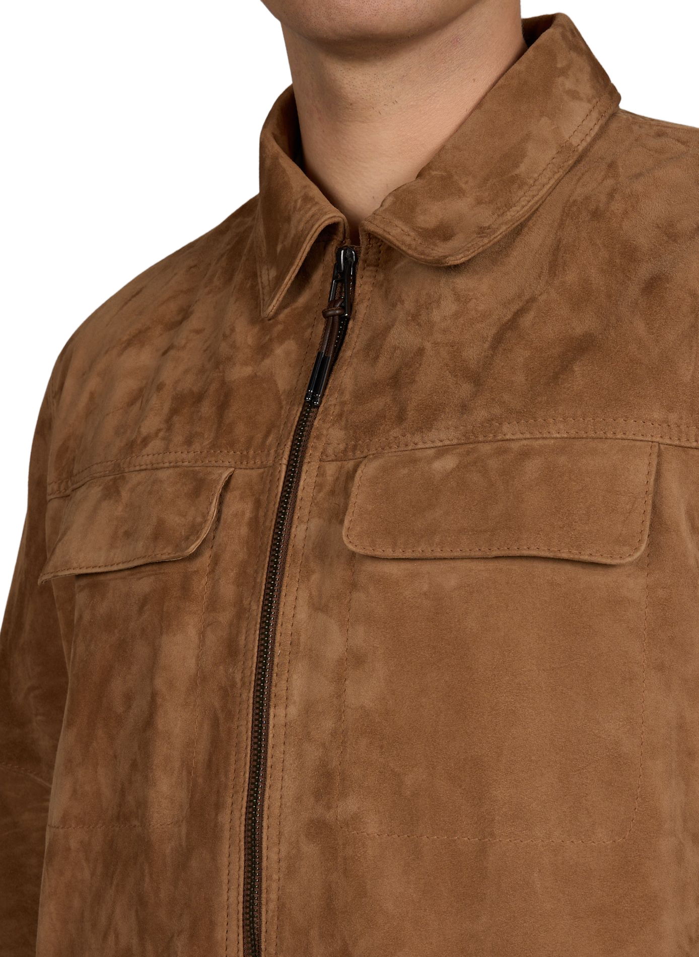 Regular fit leather jacket WINDSOR Brown